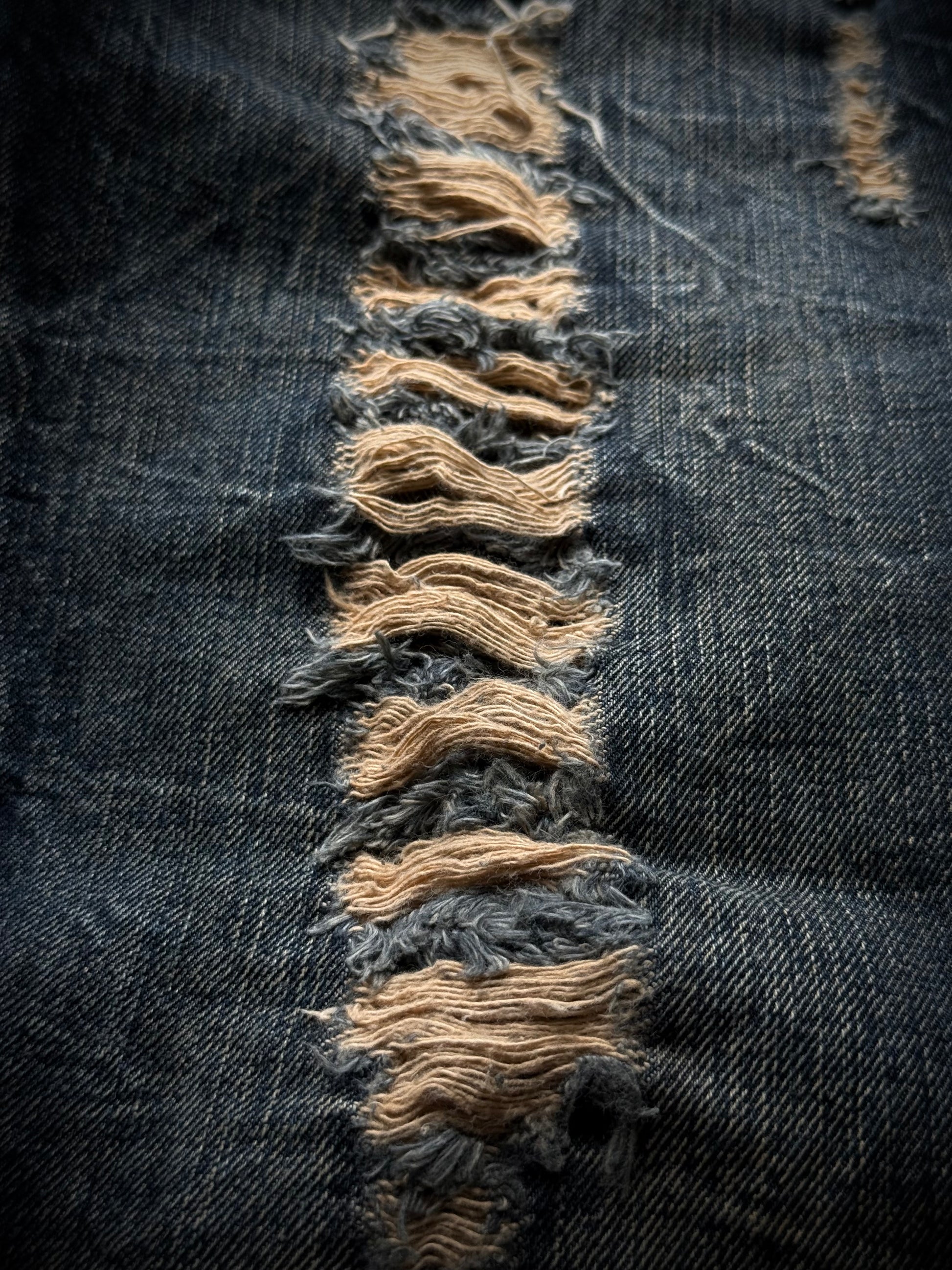 K.U.I Distressed honeycomb flared jeans