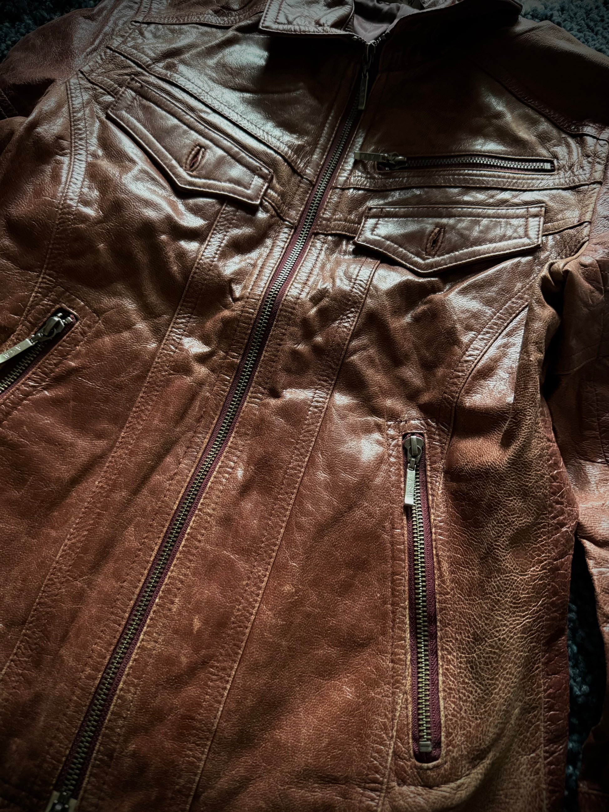 ASM cracked leather jacket