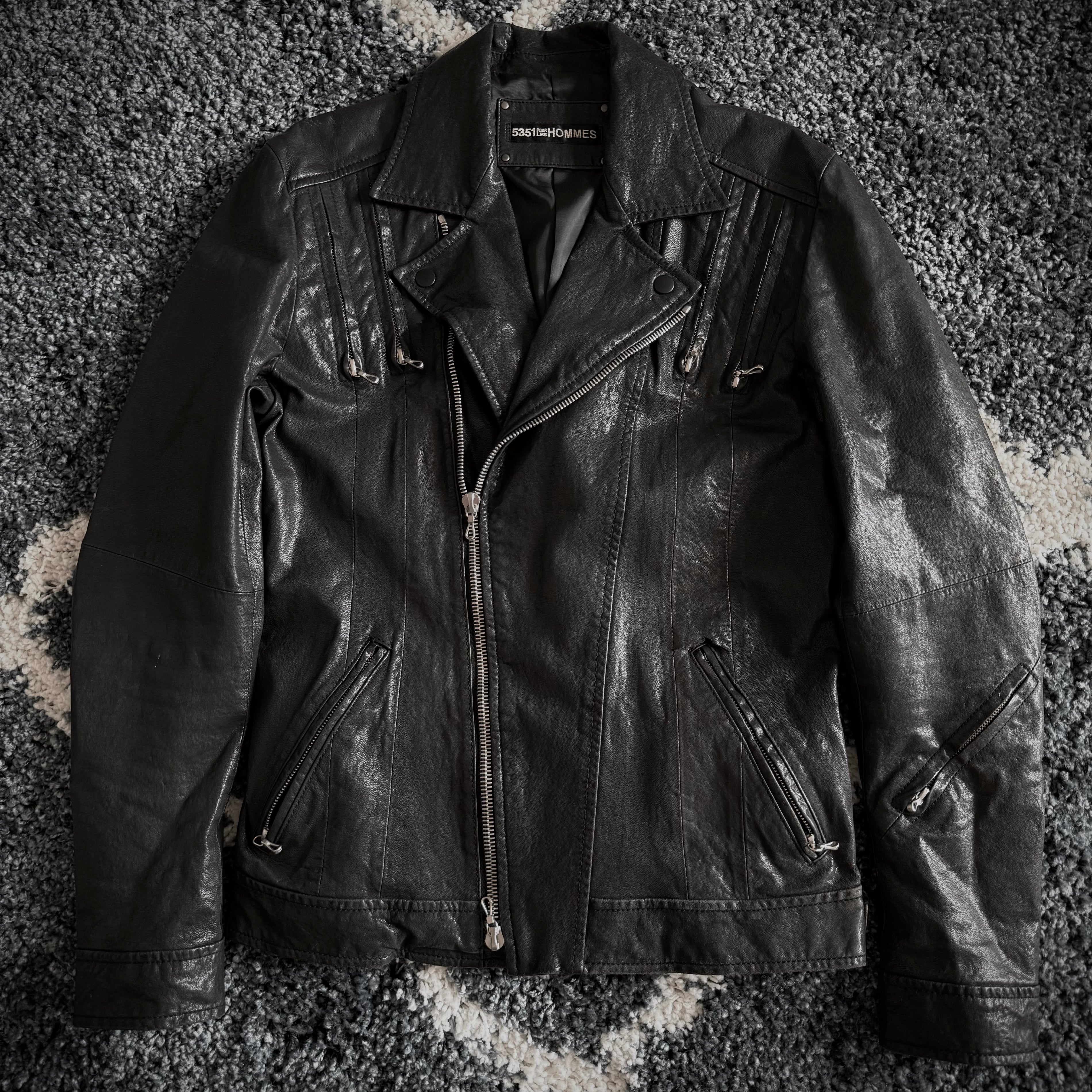 5351 Asymetrical Hybrid Blazer Leather Jacket