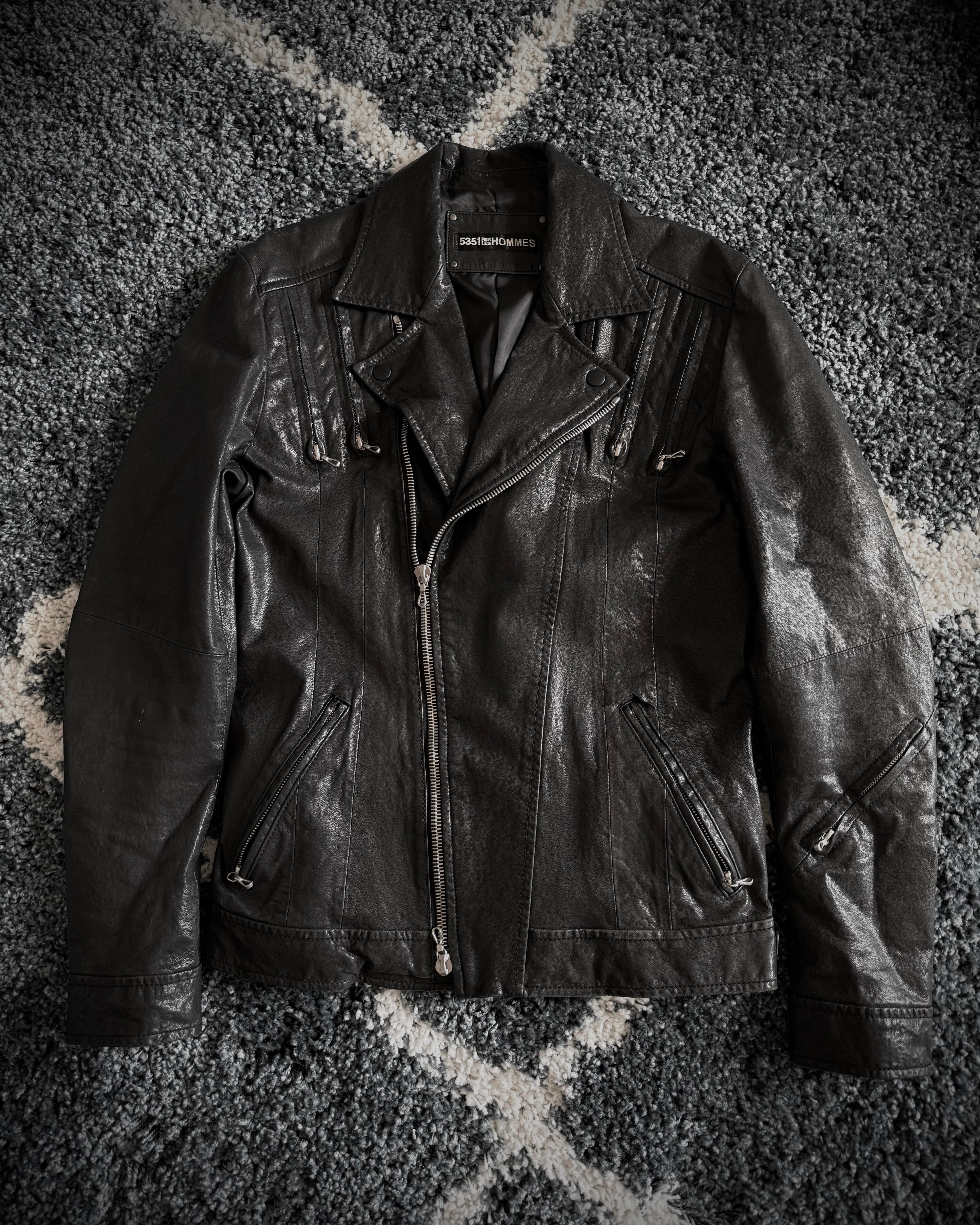 5351 Asymetrical Hybrid Blazer Leather Jacket