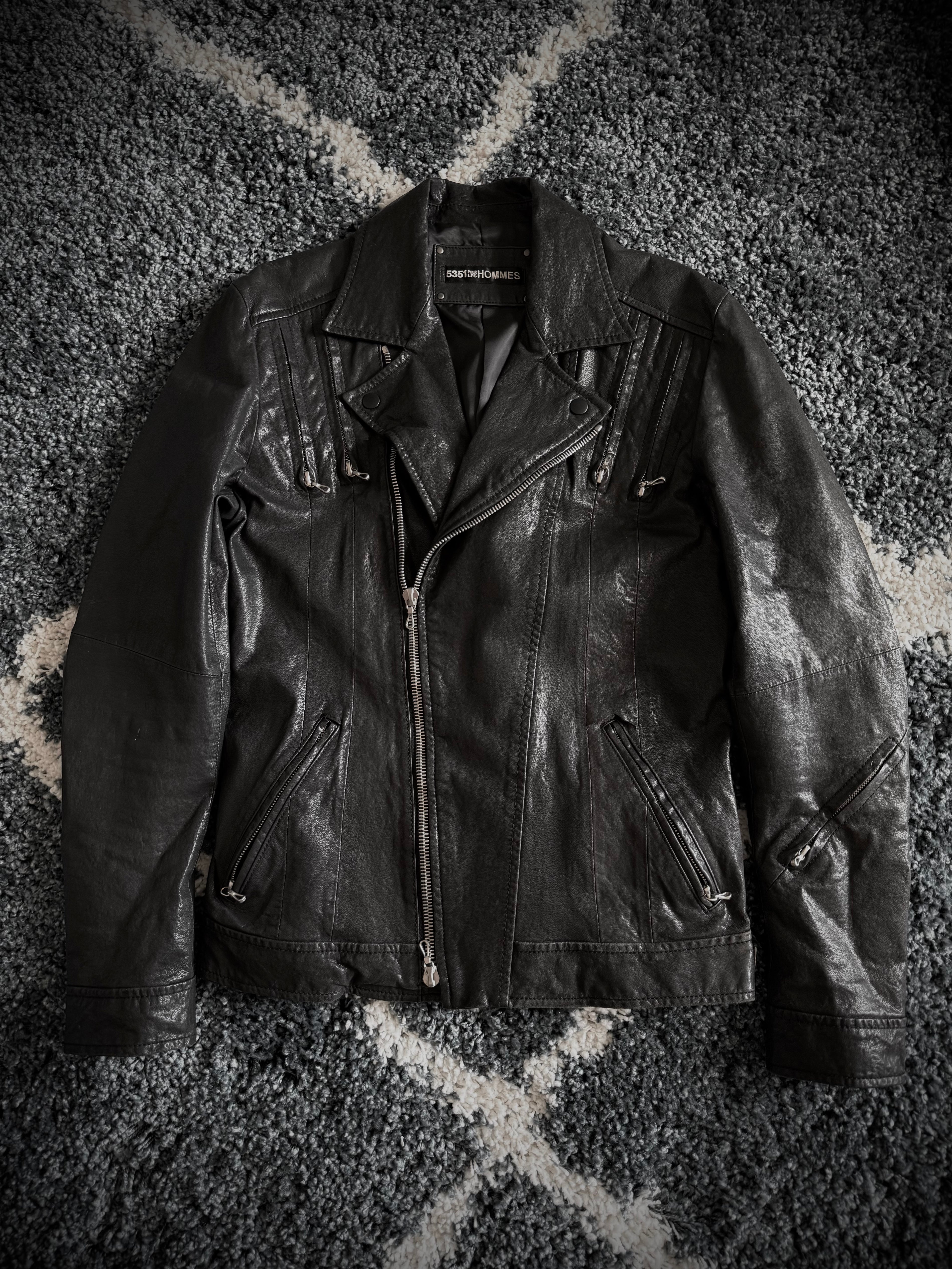 5351 Asymetrical Hybrid Blazer Leather Jacket