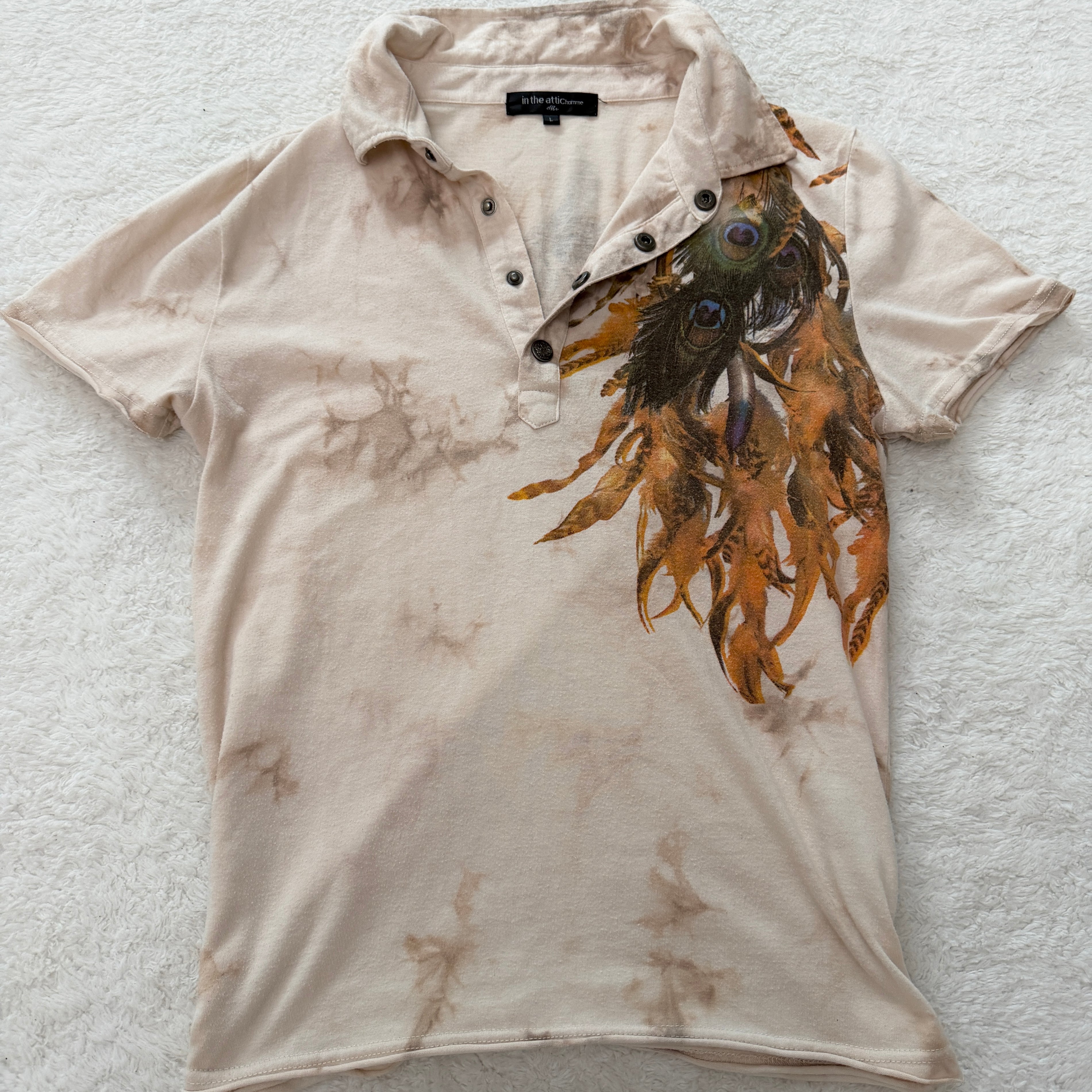 In The Attic Tribal Peacock Poem Polo Shirt