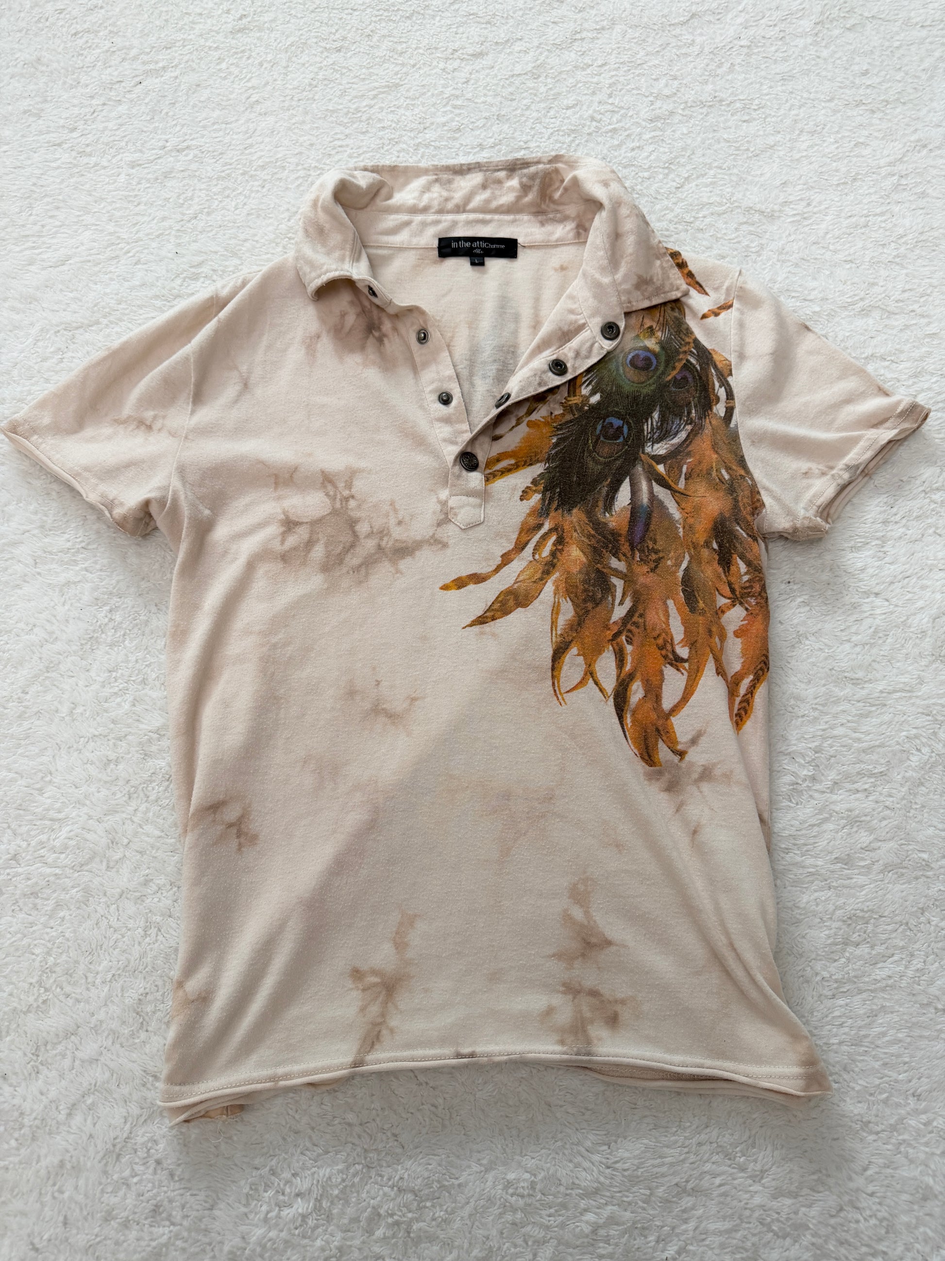 In The Attic Tribal Peacock Poem Polo Shirt