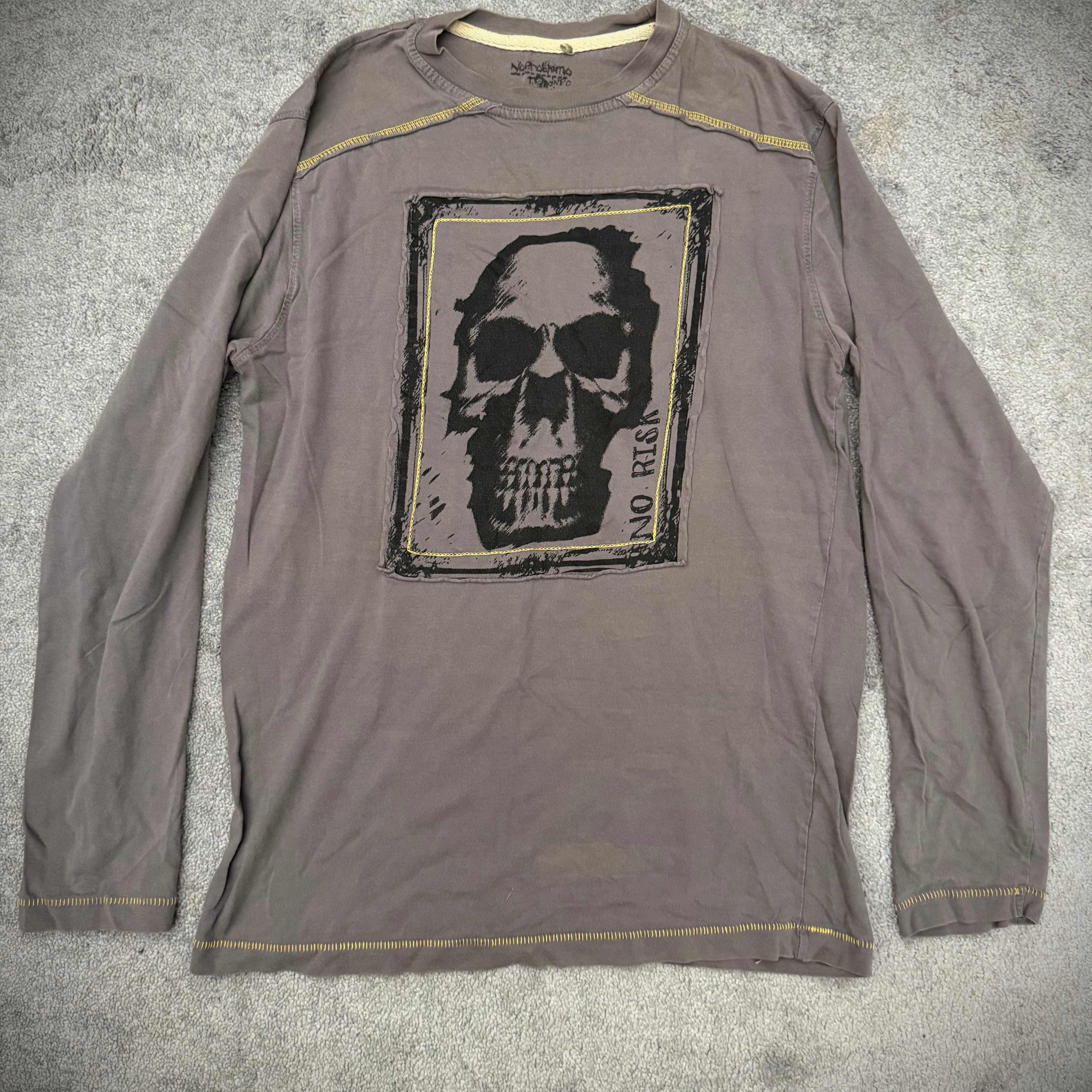Tete de mort yellow electric detailed skull Longsleeve