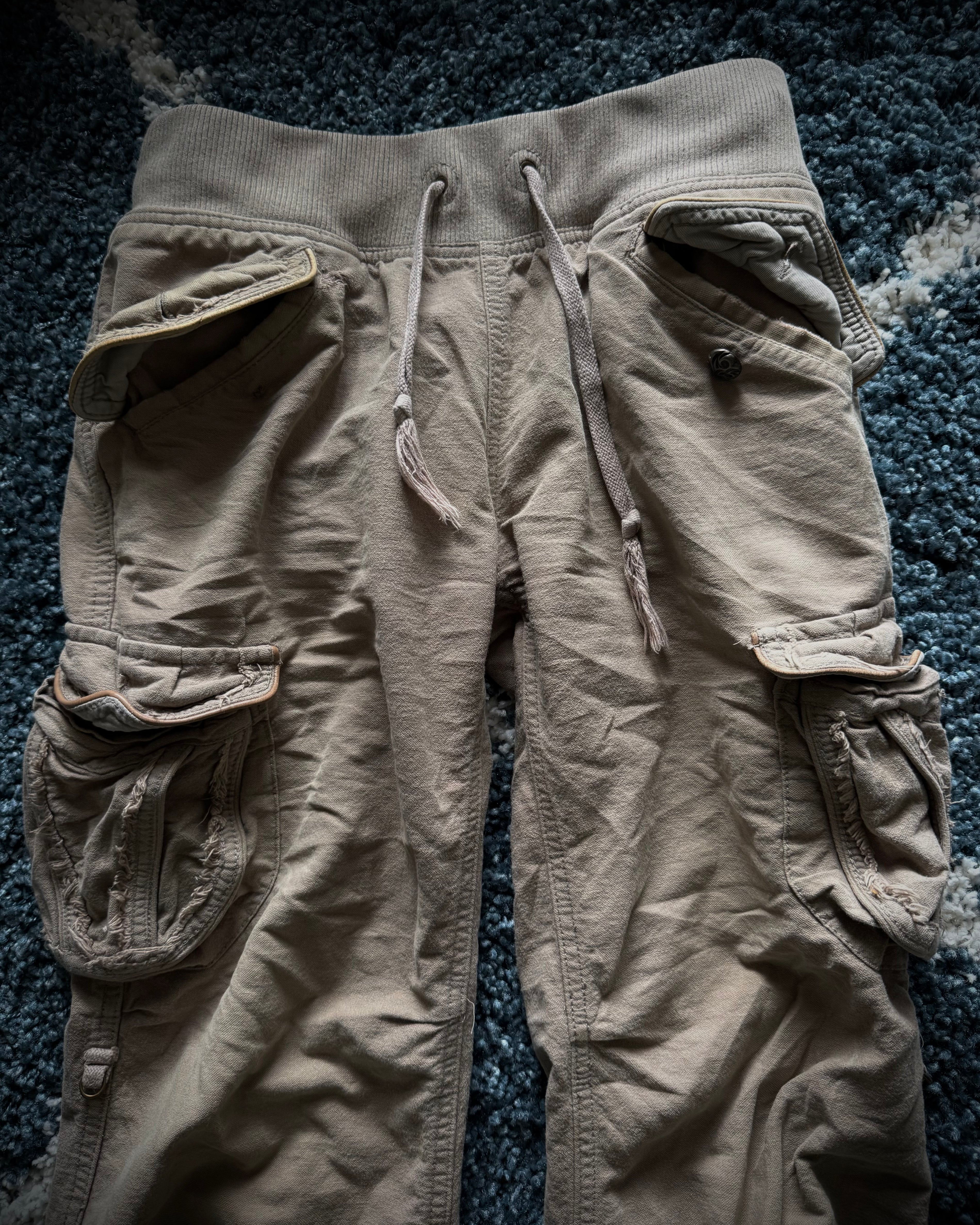 G.O.A Rustic & Leather Pocket Flared Cargo Pants