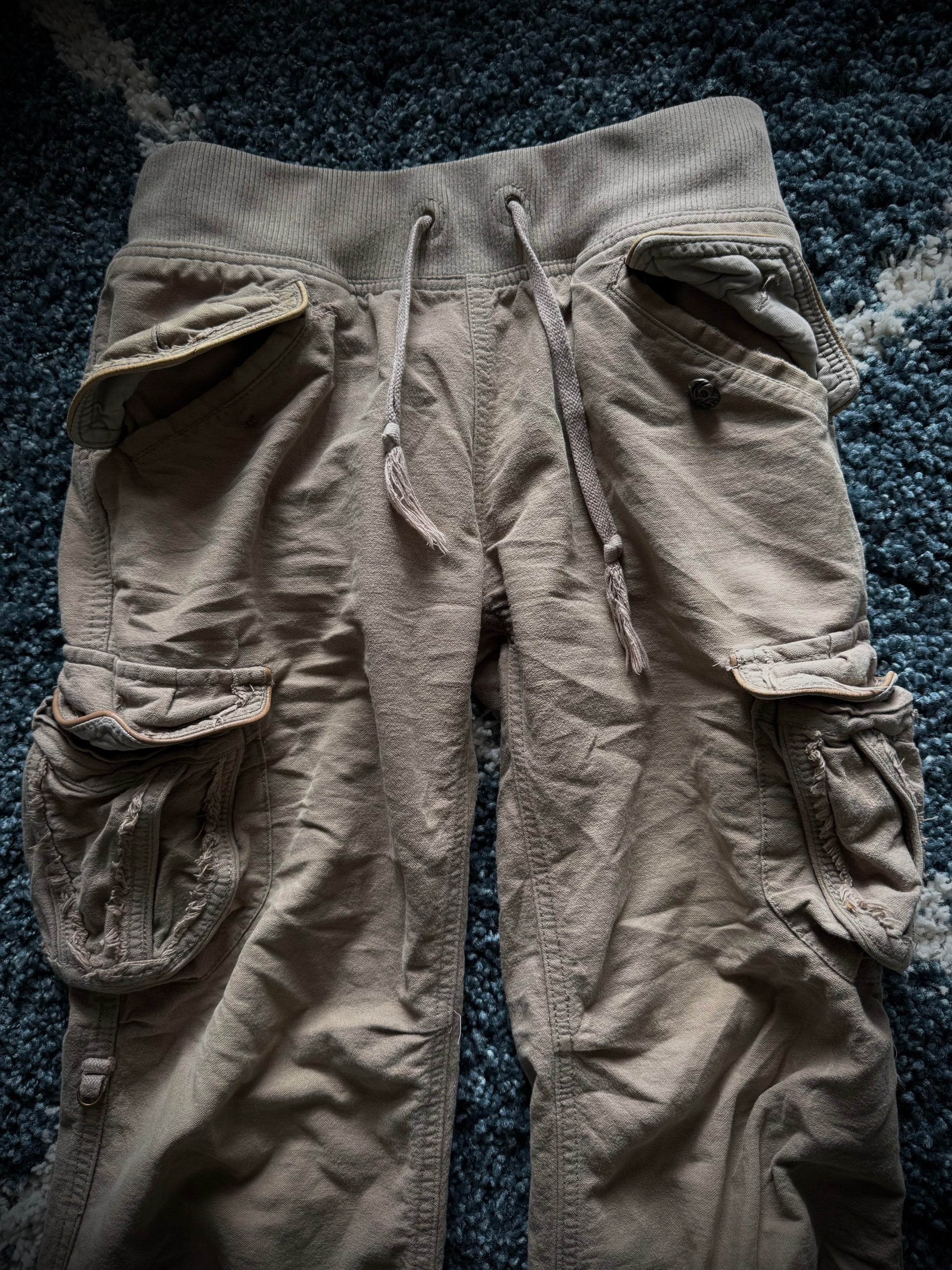 G.O.A Rustic & Leather Pocket Flared Cargo Pants