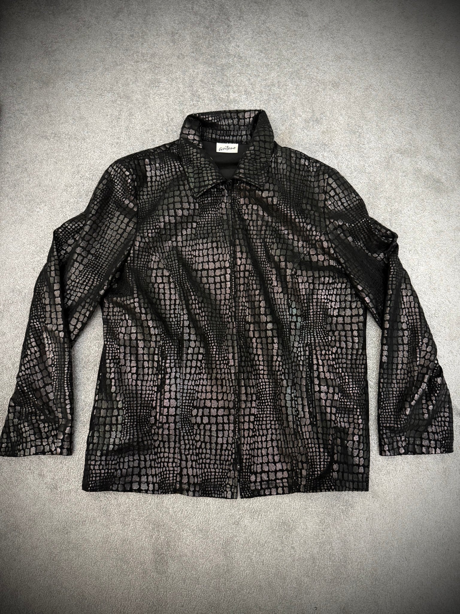 guitano crocodile coated jacket