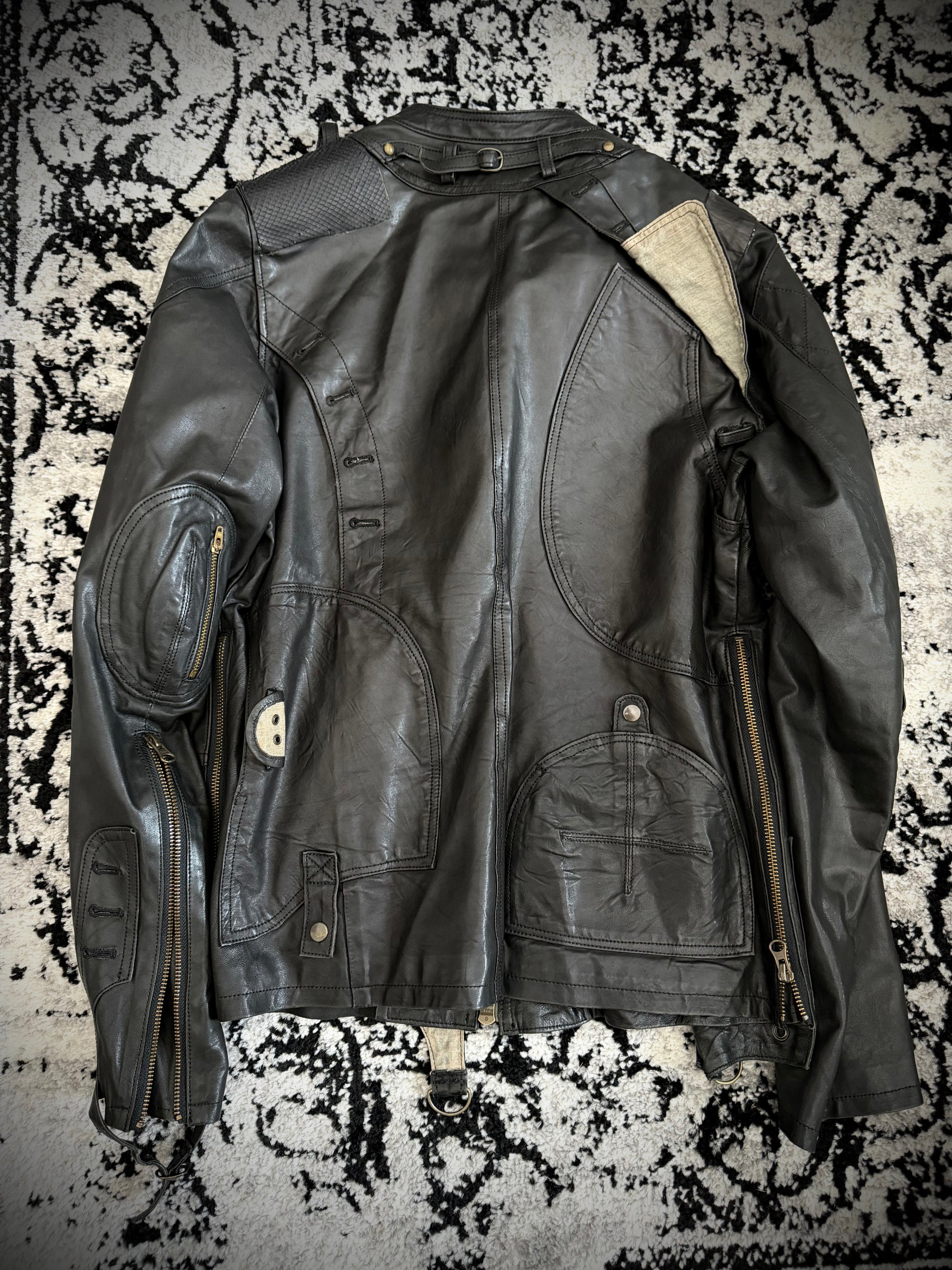 Share Spirit Snakeskin Reversed Gas Mask Leather Jacket