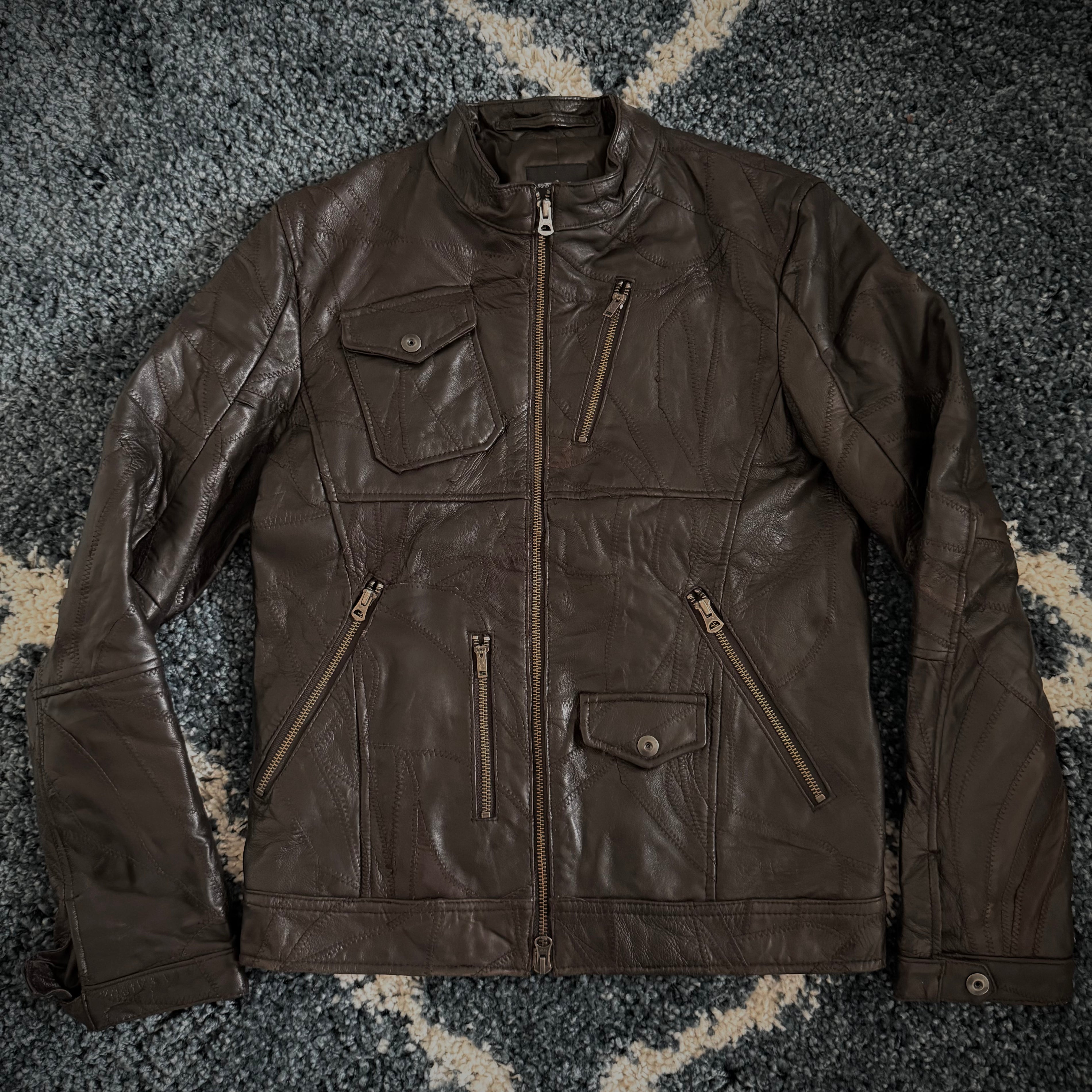 Rattle Trap scar stitched asymmetrical rider jacket