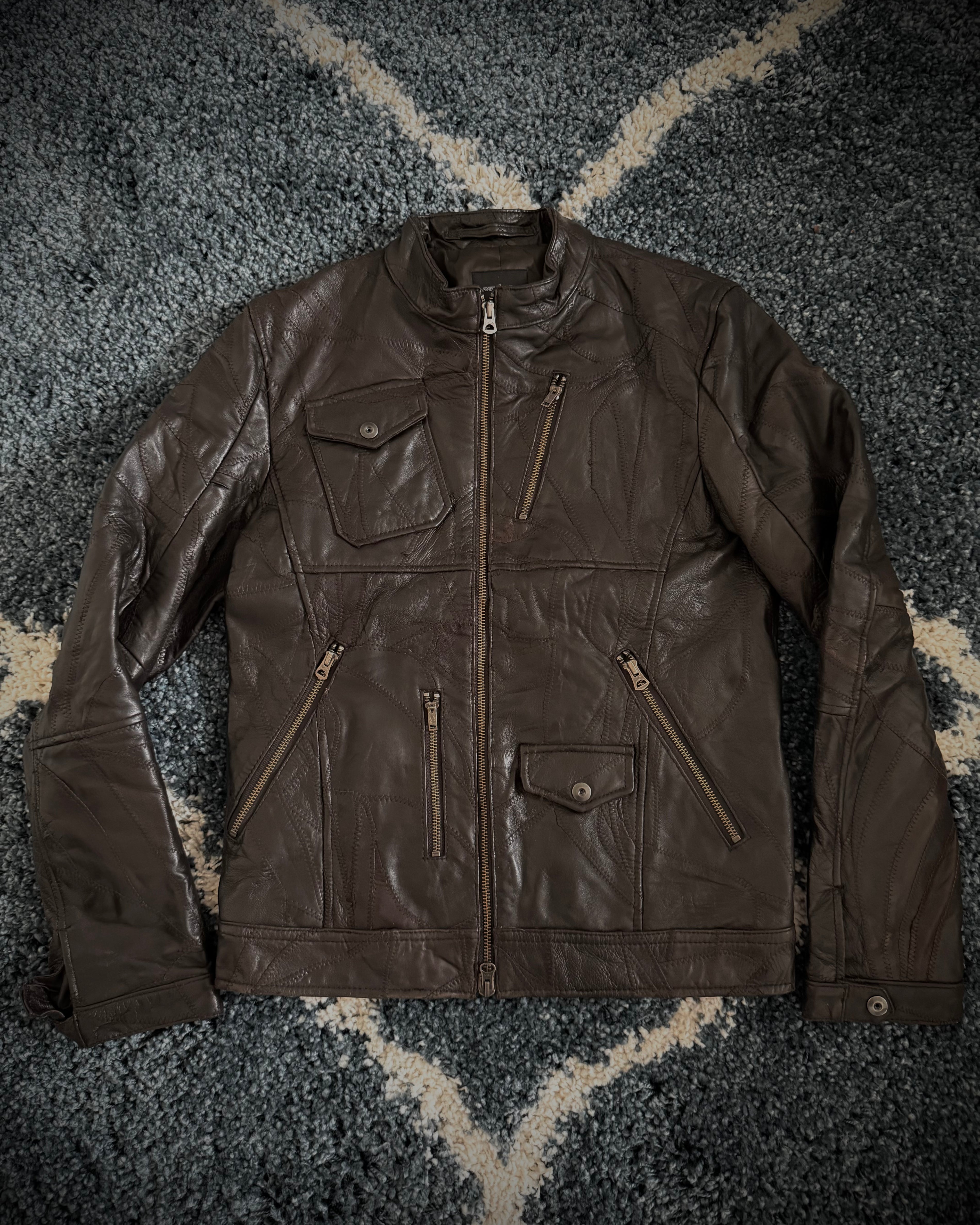 Rattle Trap scar stitched asymmetrical rider jacket