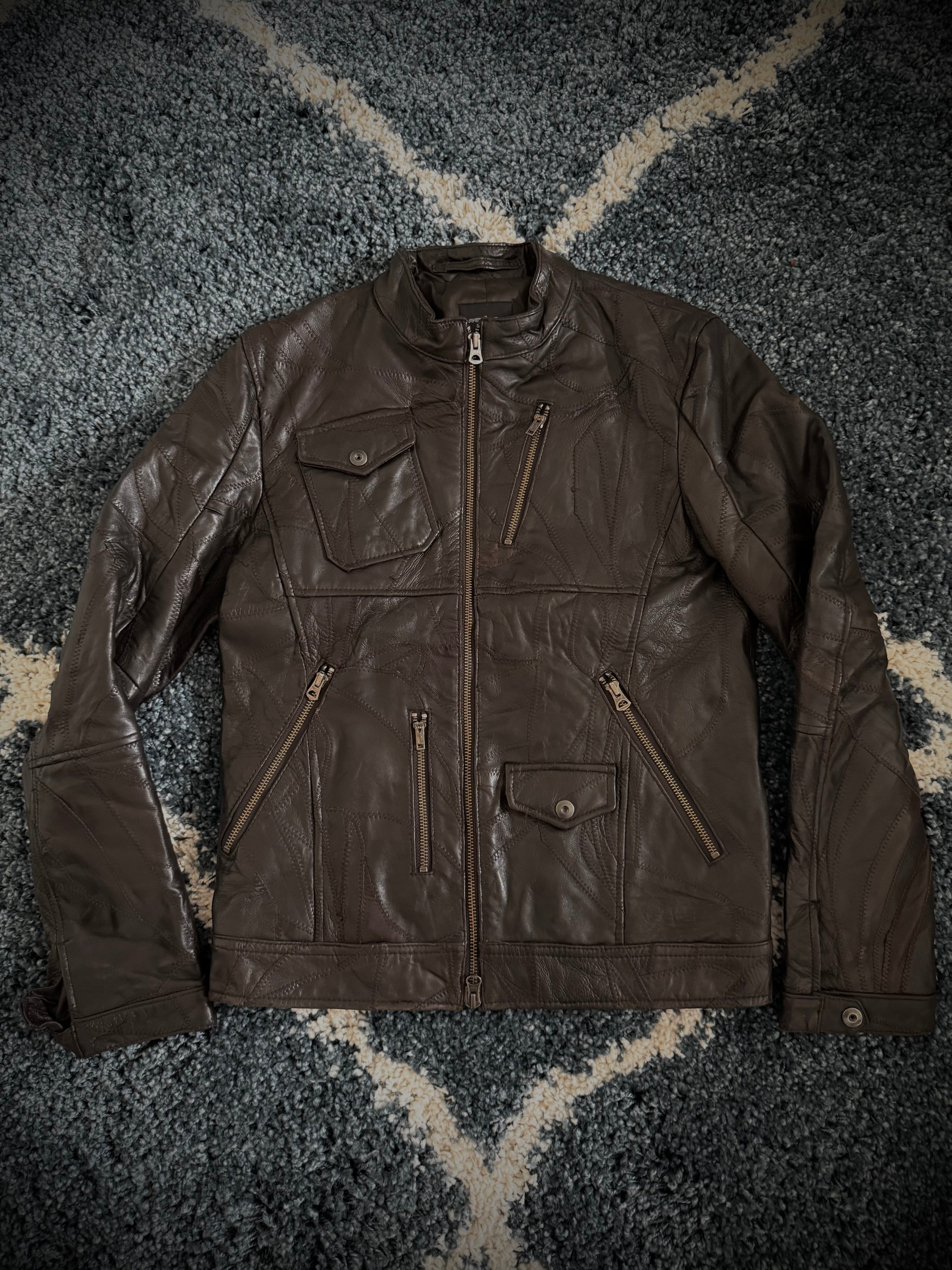 Rattle Trap scar stitched asymmetrical rider jacket