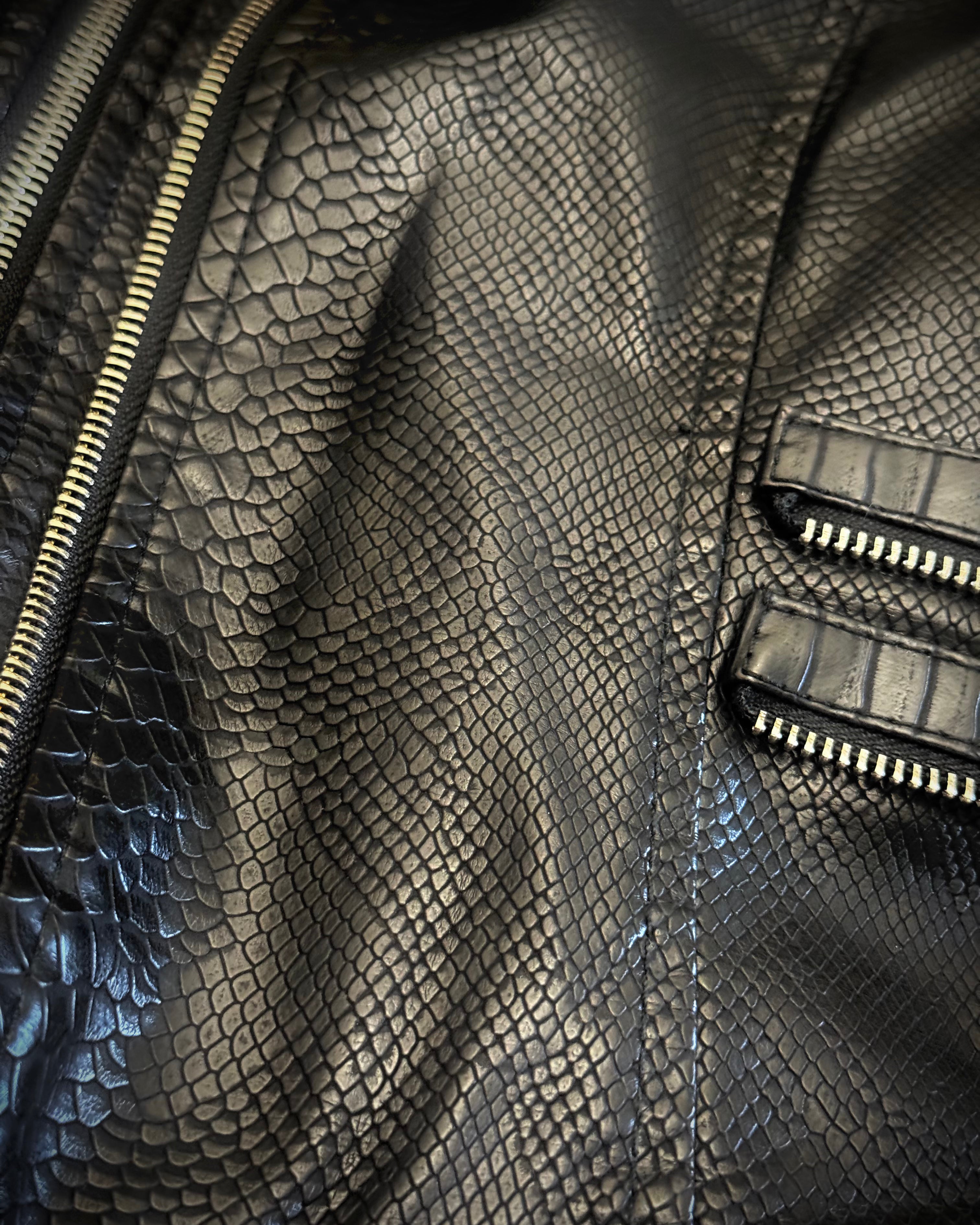 Glorious full snakeskin reptile attachment jacket