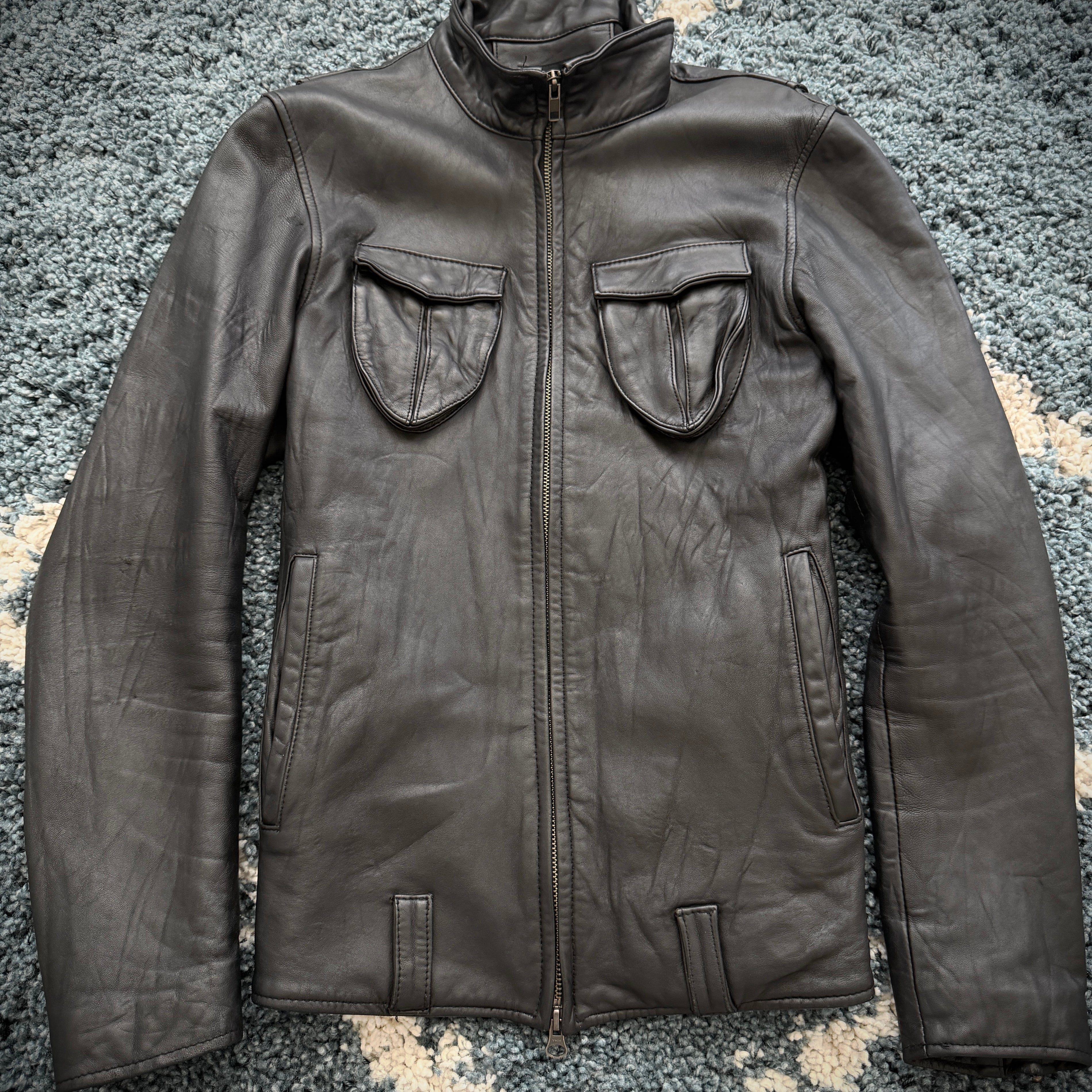 Glamb 3D Pocket Leather Jacket