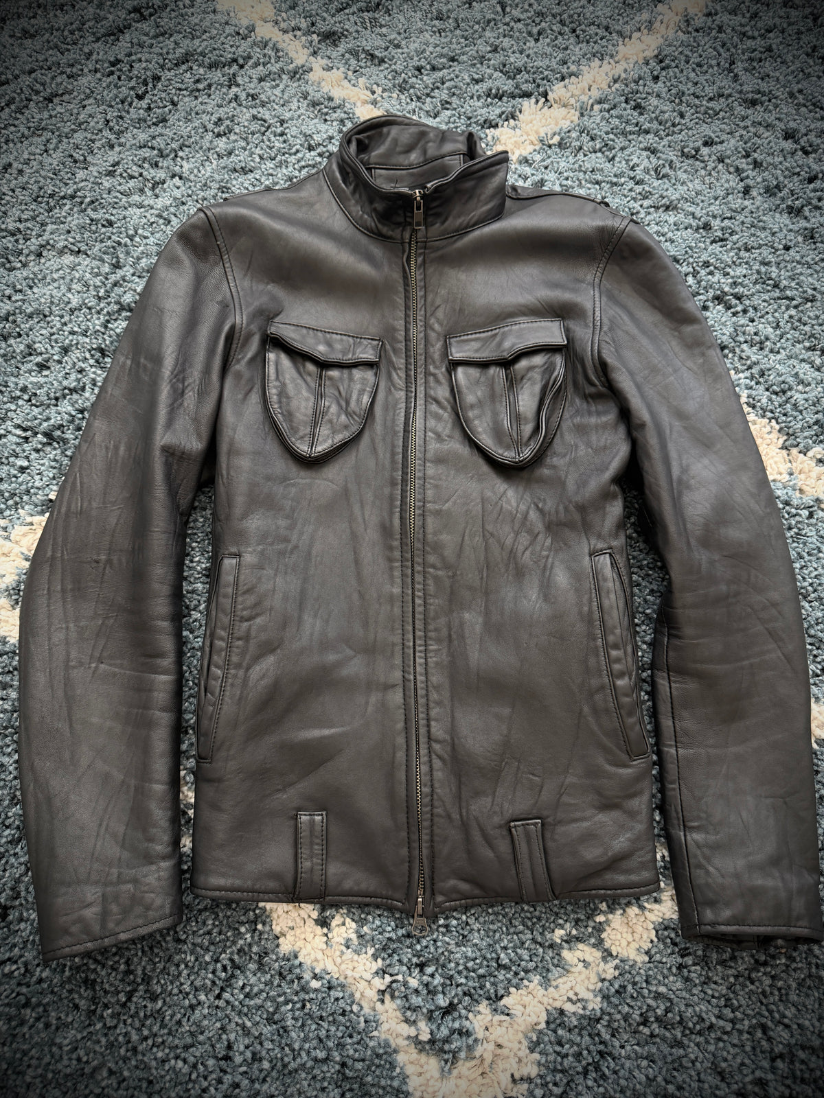 Glamb 3D Pocket Leather Jacket
