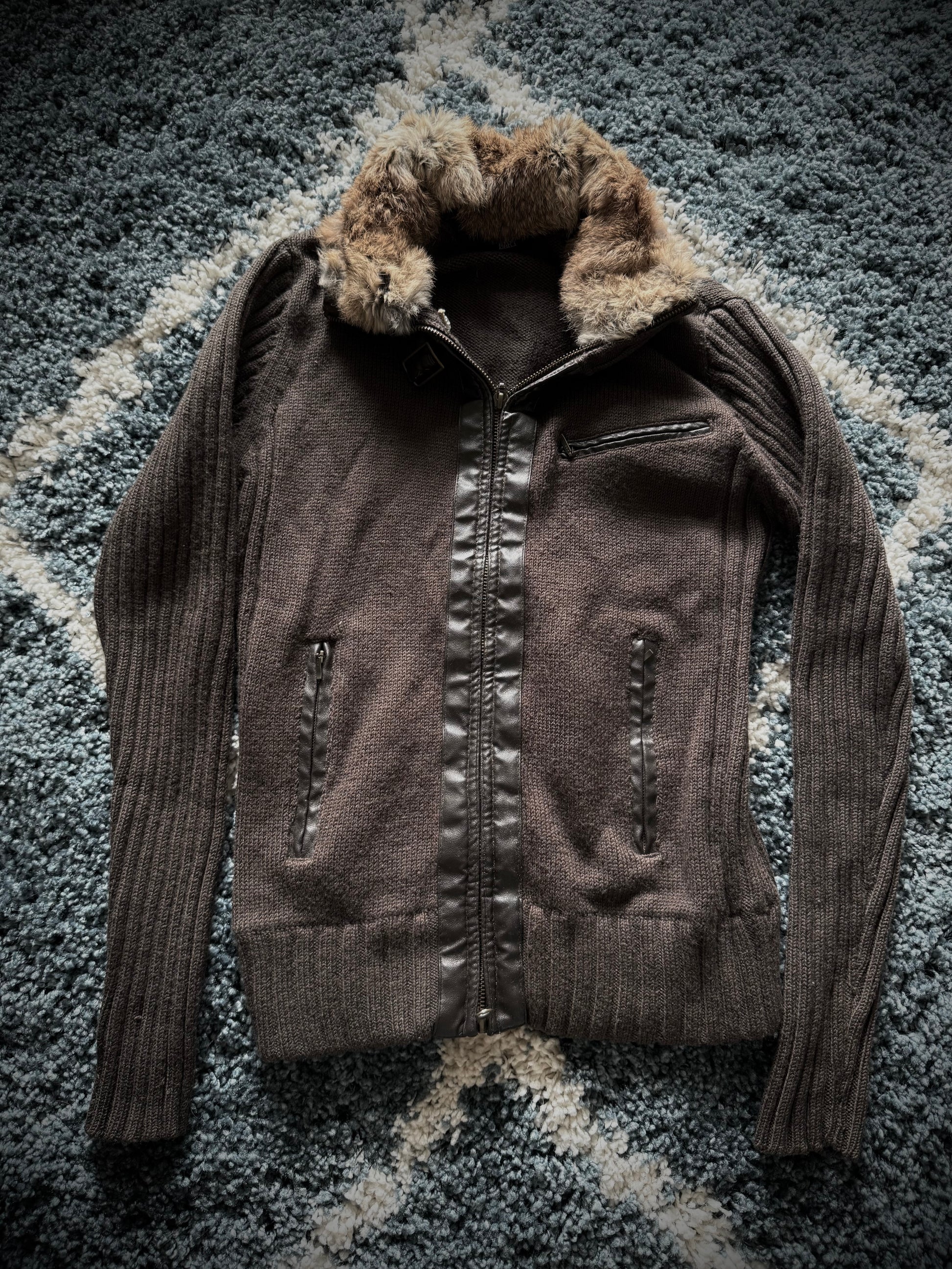 Tornado Mart Detachable Rabbit Fur Knit