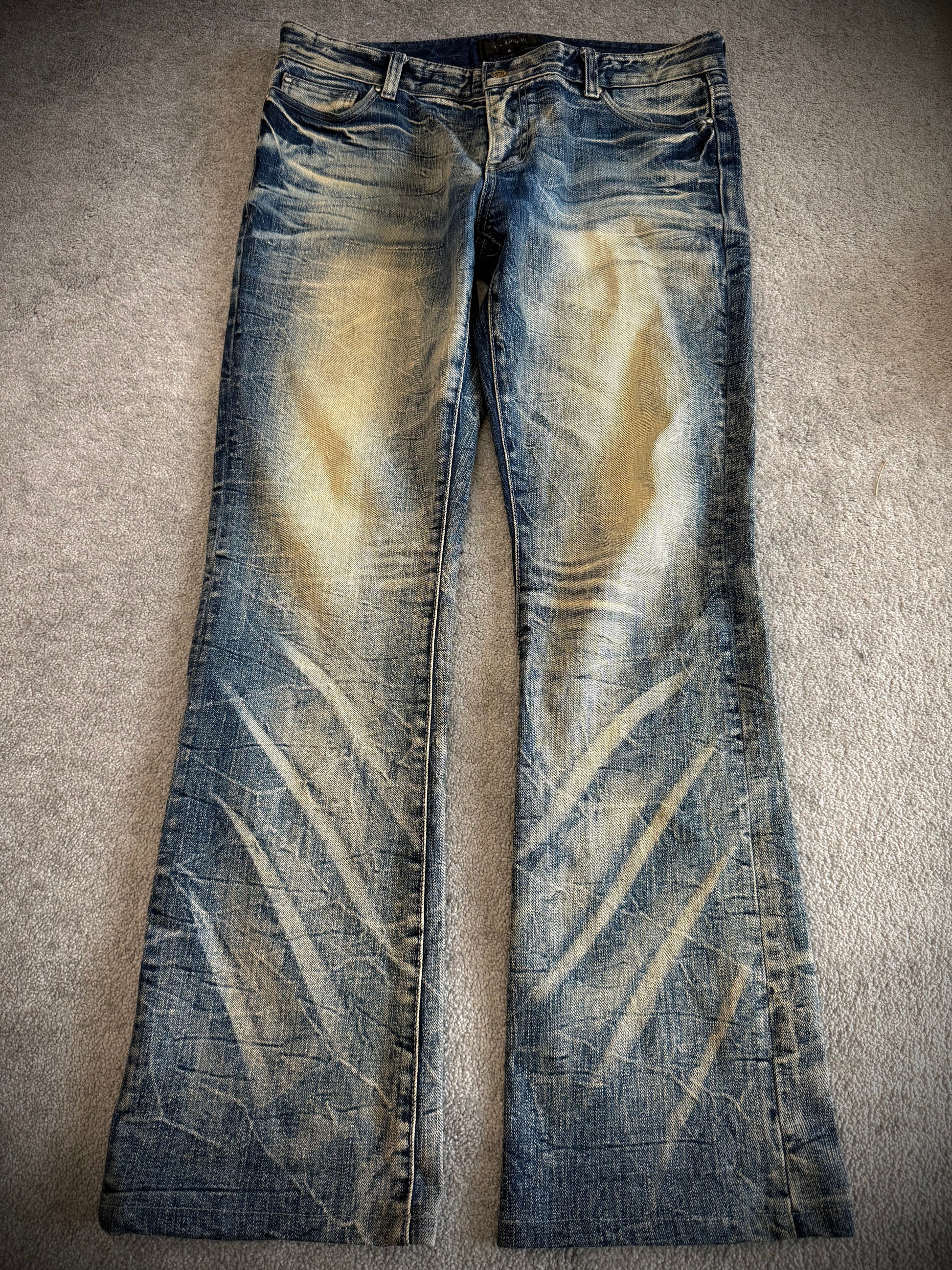 La Gate mud washed Clawmark flared jeans