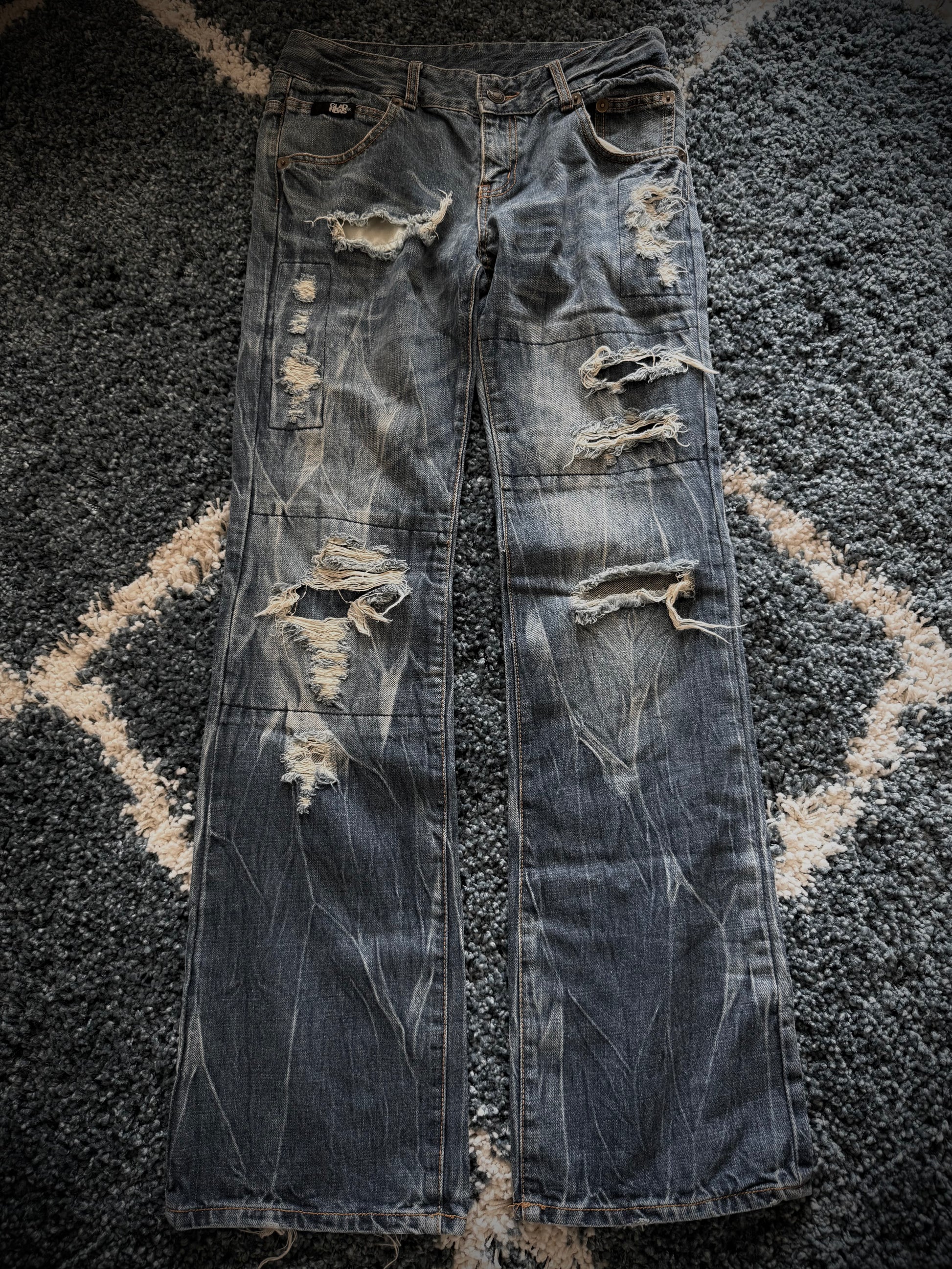 Glad News Ocean washed distressed flared jeans