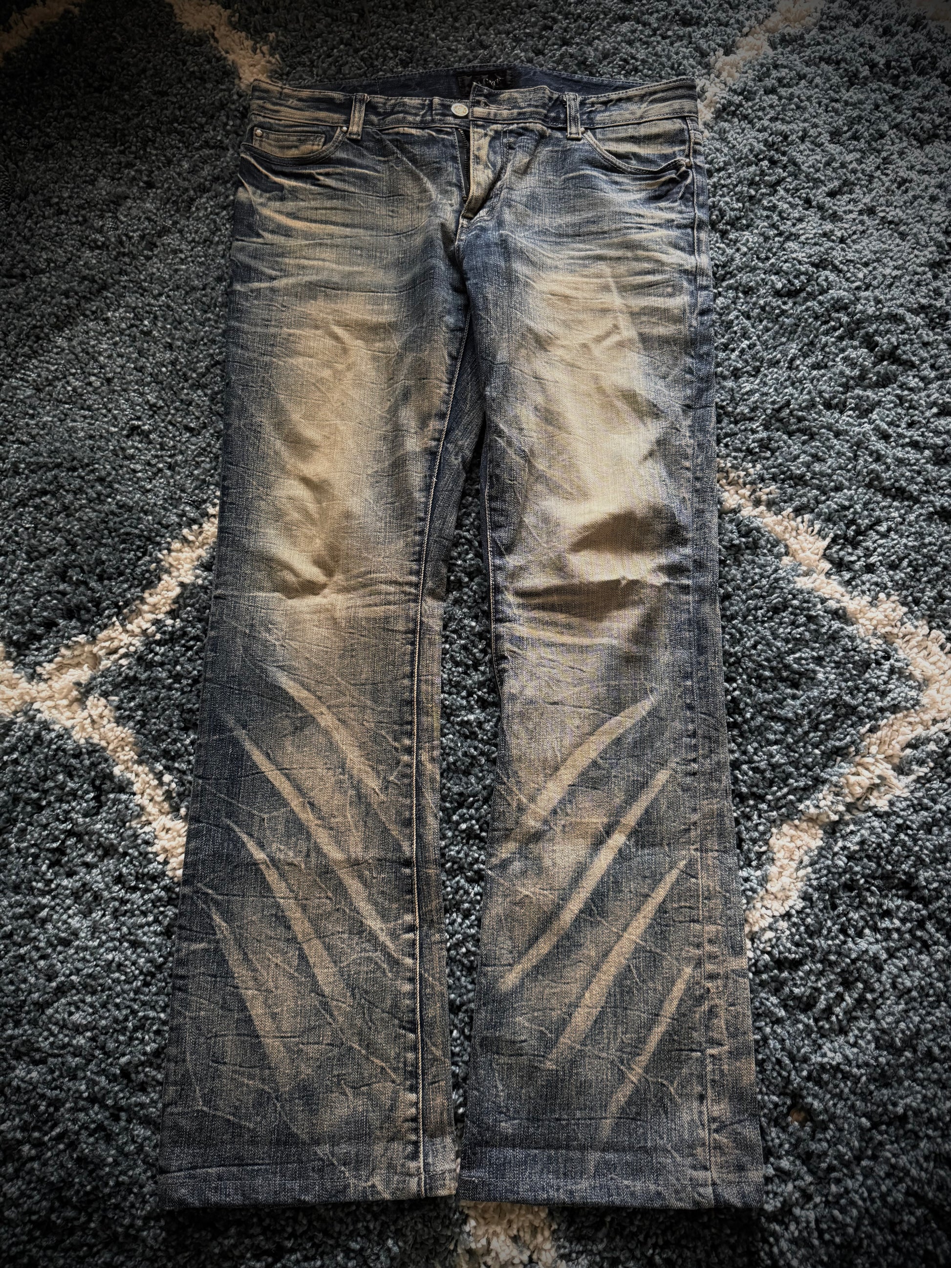 La Gate 2007 mud washed Clawmark flared jeans