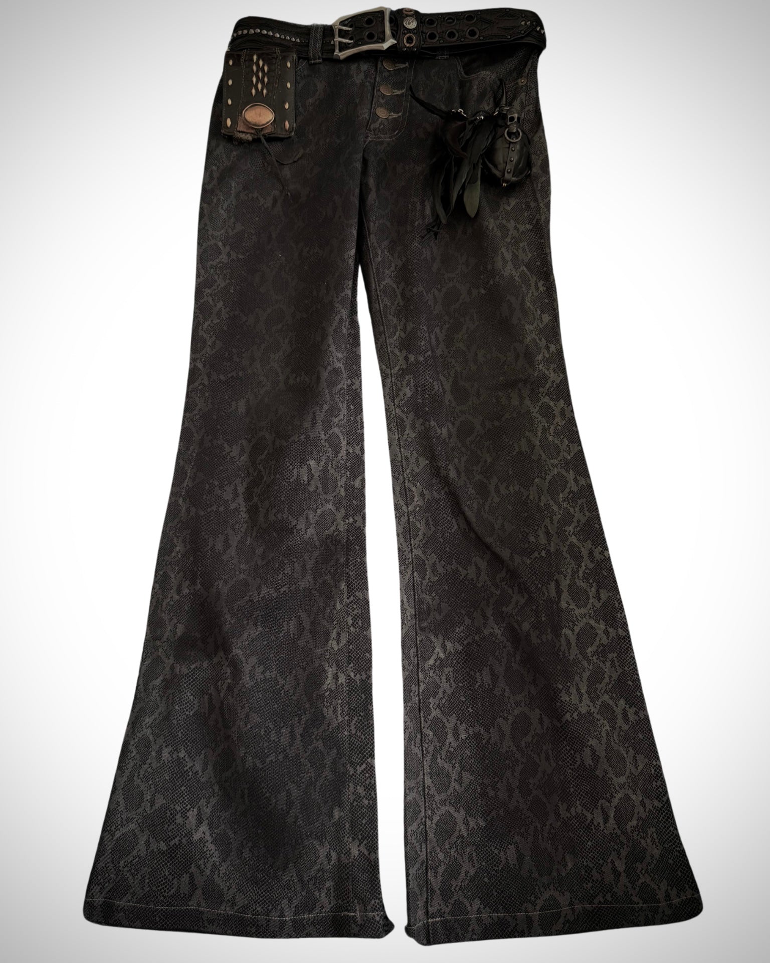 Tornado Mart Snakeskin flared pants