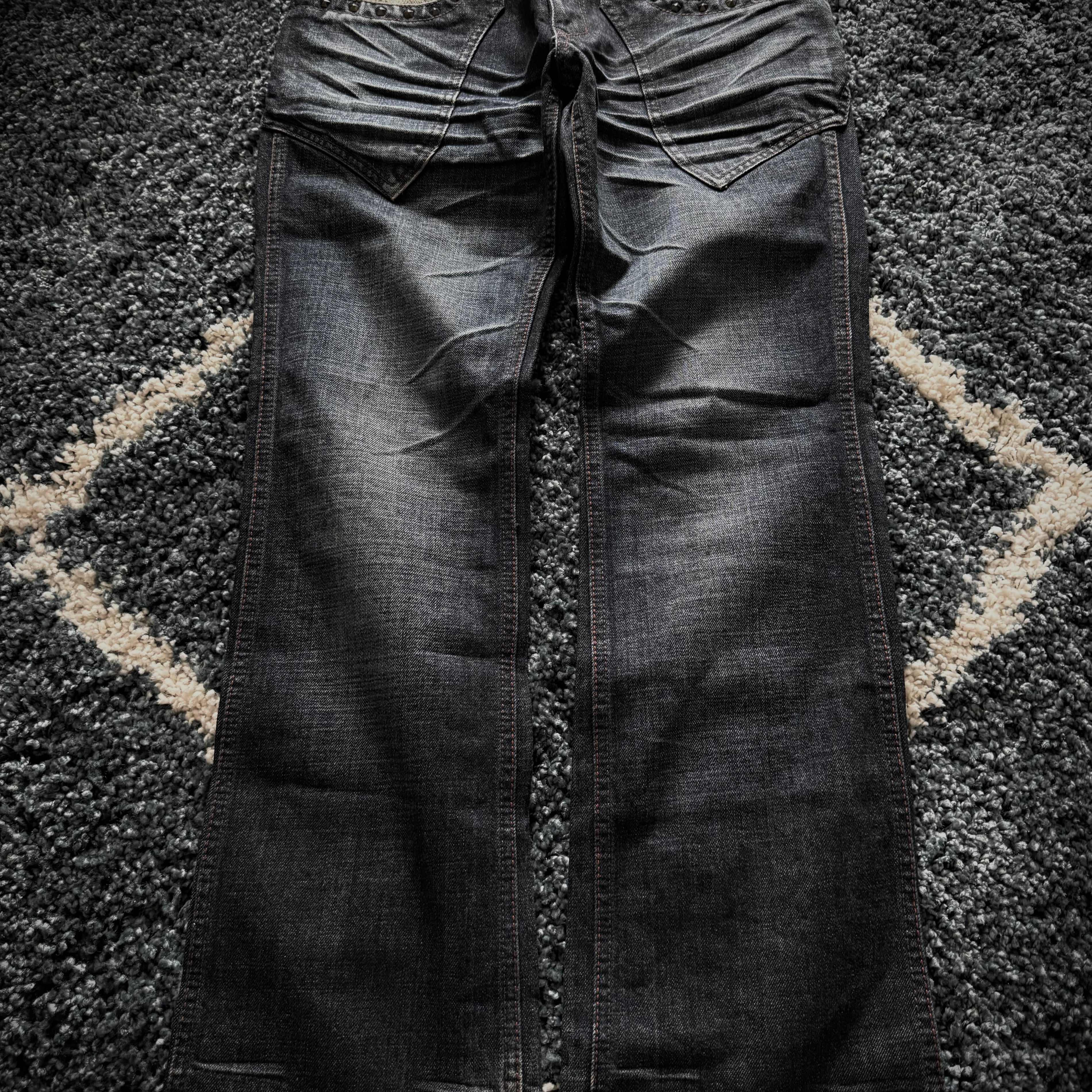 Nicole Club studded Snakeskin flared jeans