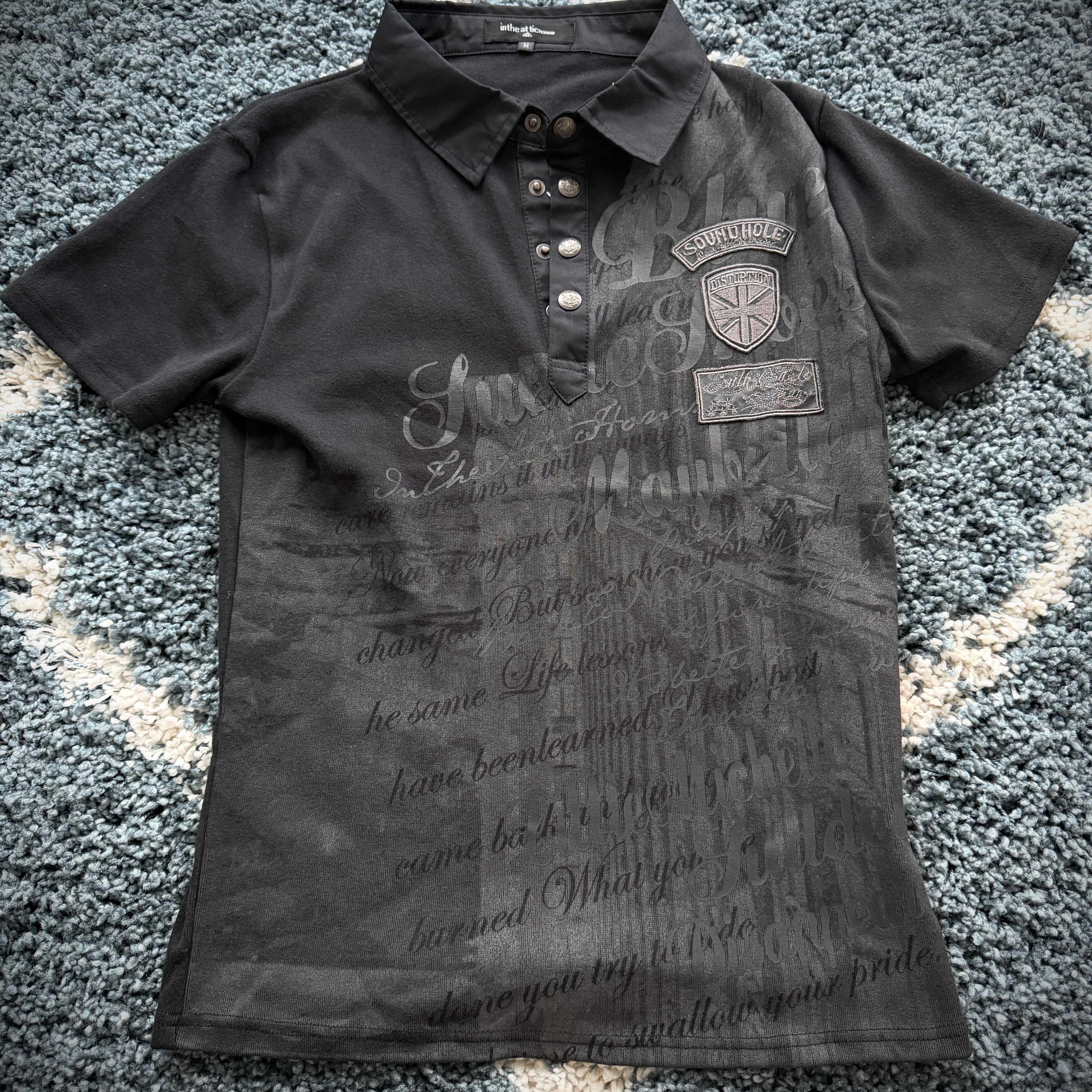 In The Attic Waxed Patched Polo Shirt