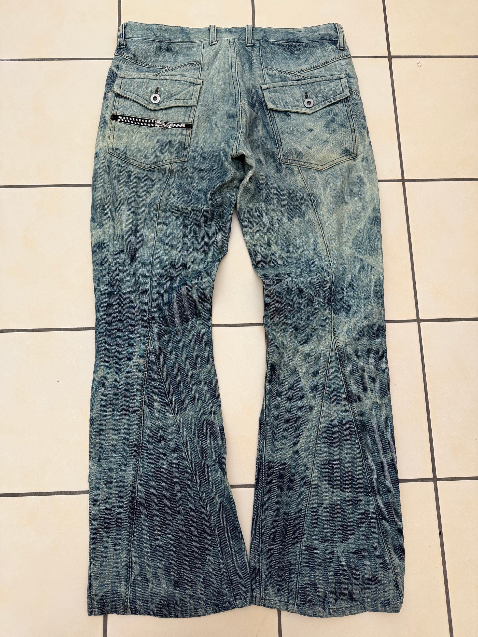 Edge Rupert Ocean Splashed Backzipp Flared Pants