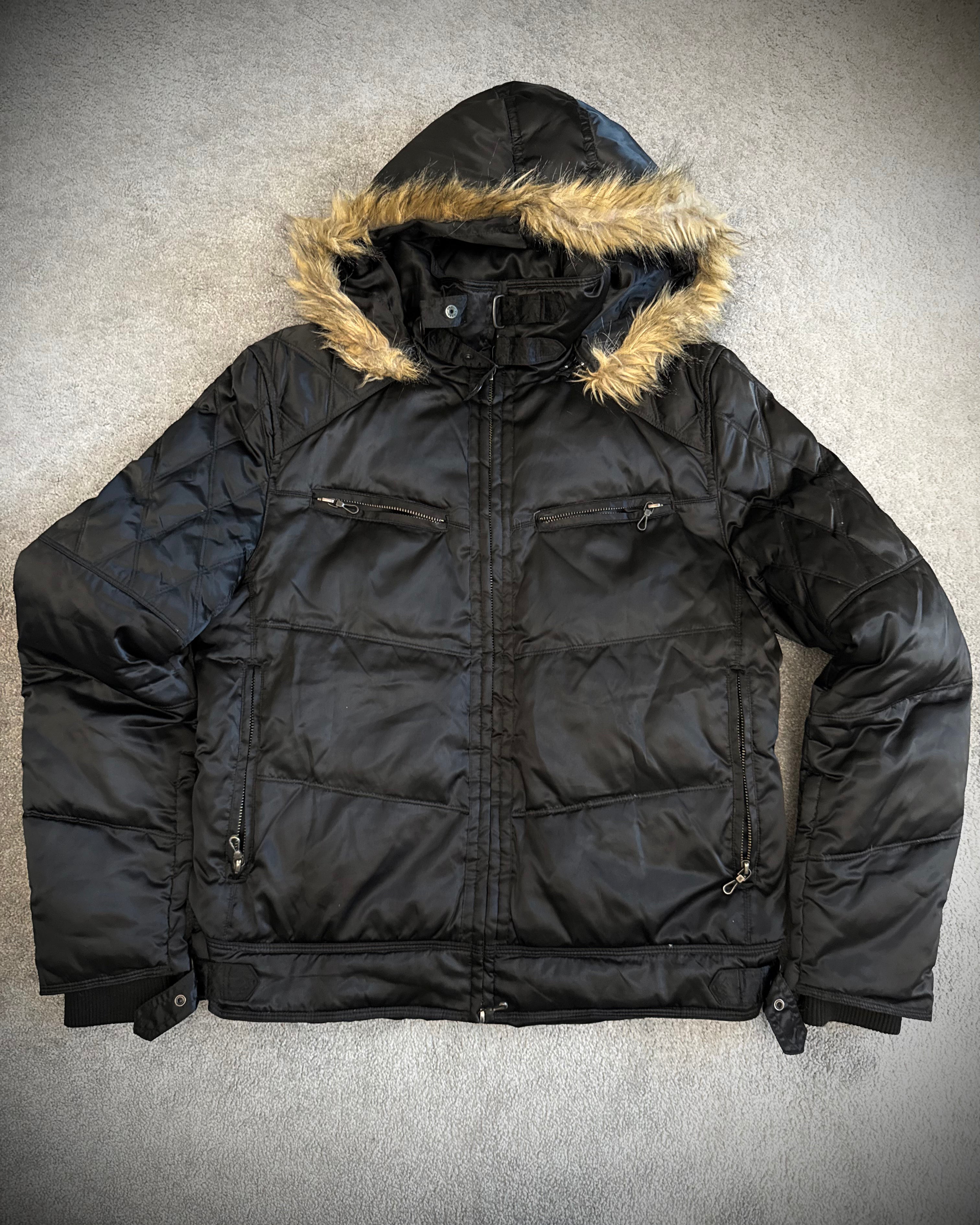 Schlussel Bondadge removable hood fur puffer jacket