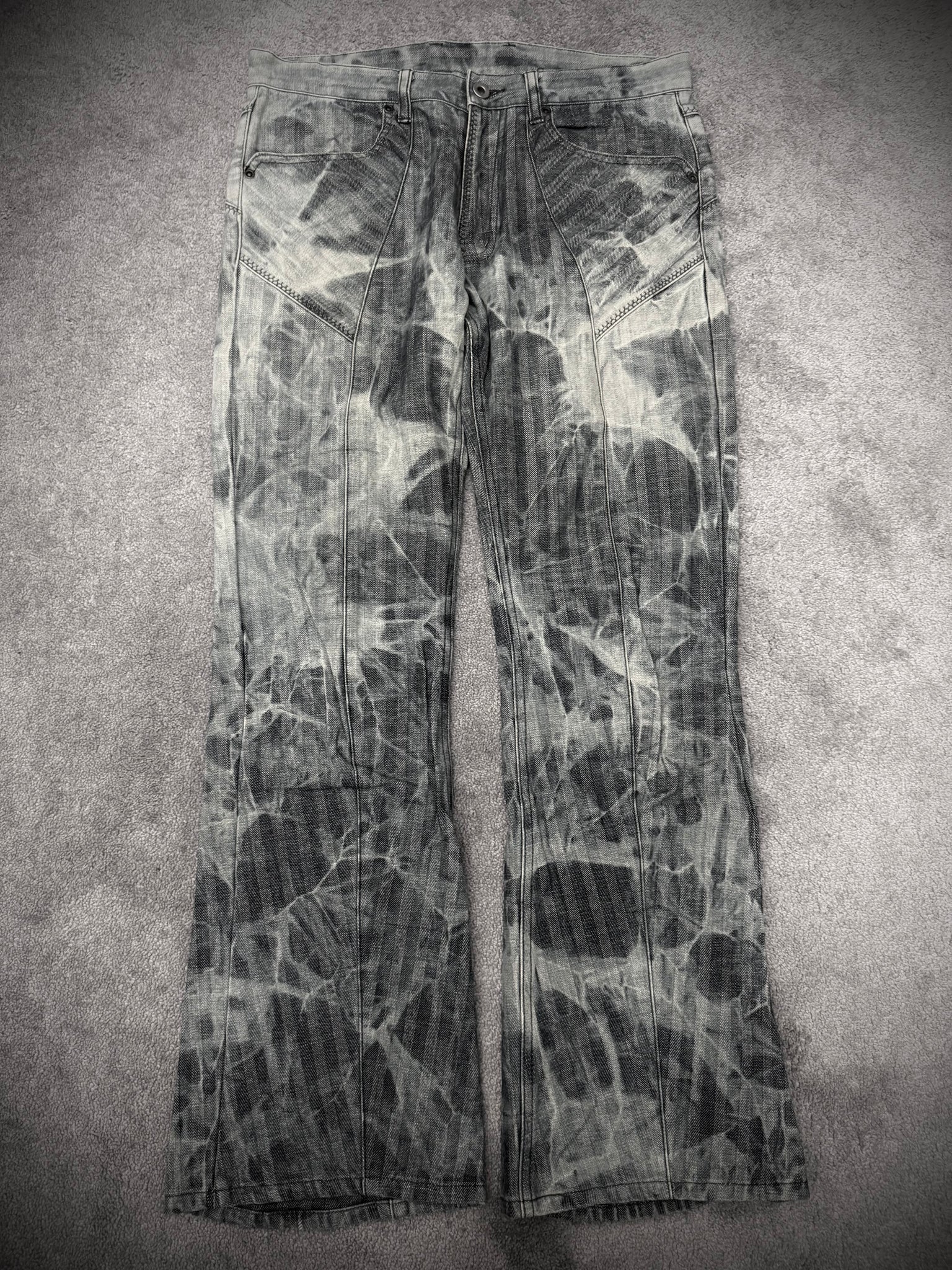 Rupert Ocean Blue Back Zip Flared Denim