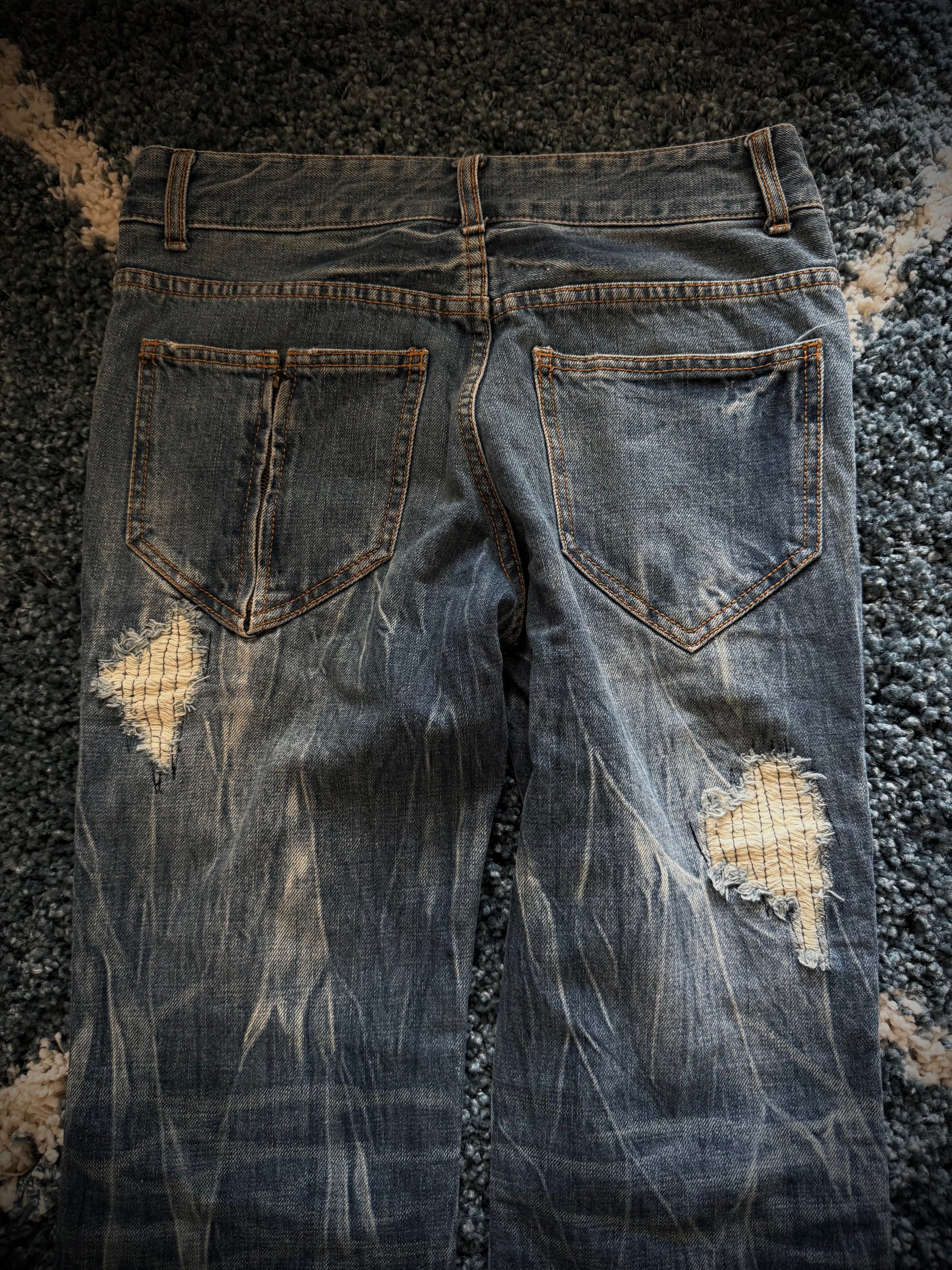 Glad News Ocean washed distressed flared jeans