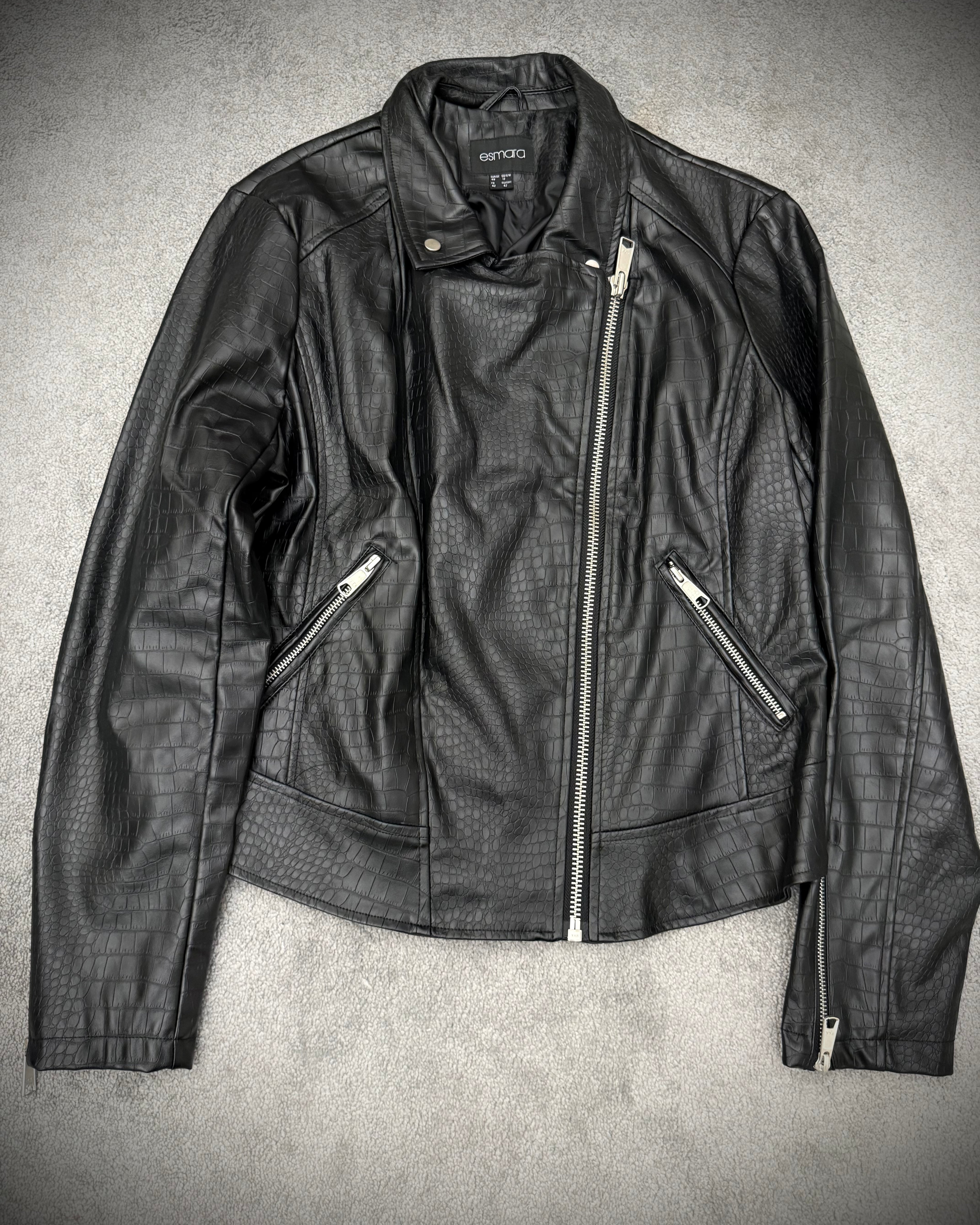 Esma Asymetrical crocodile jacket