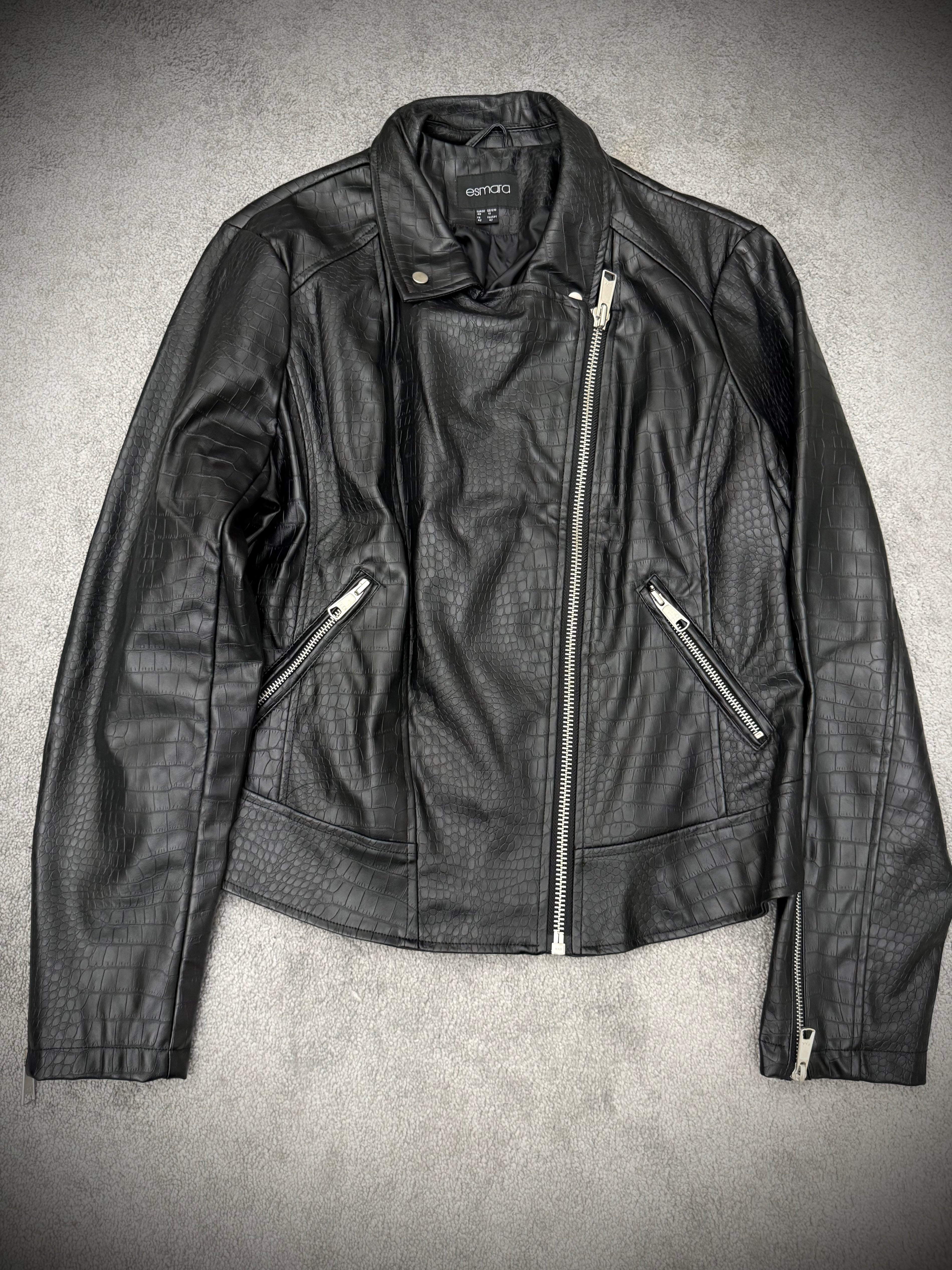 Esma Asymetrical crocodile jacket