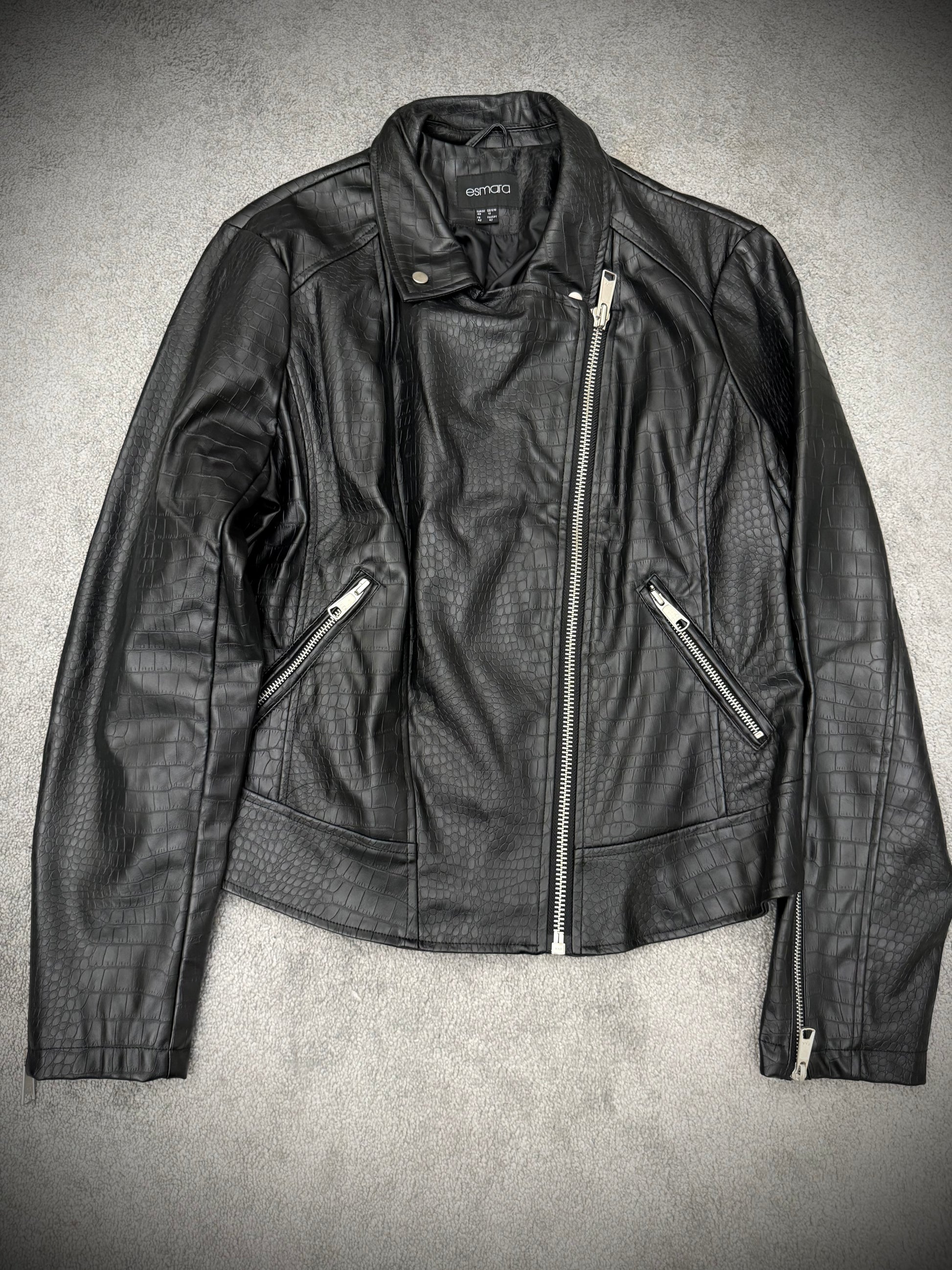 Esma Asymetrical crocodile jacket