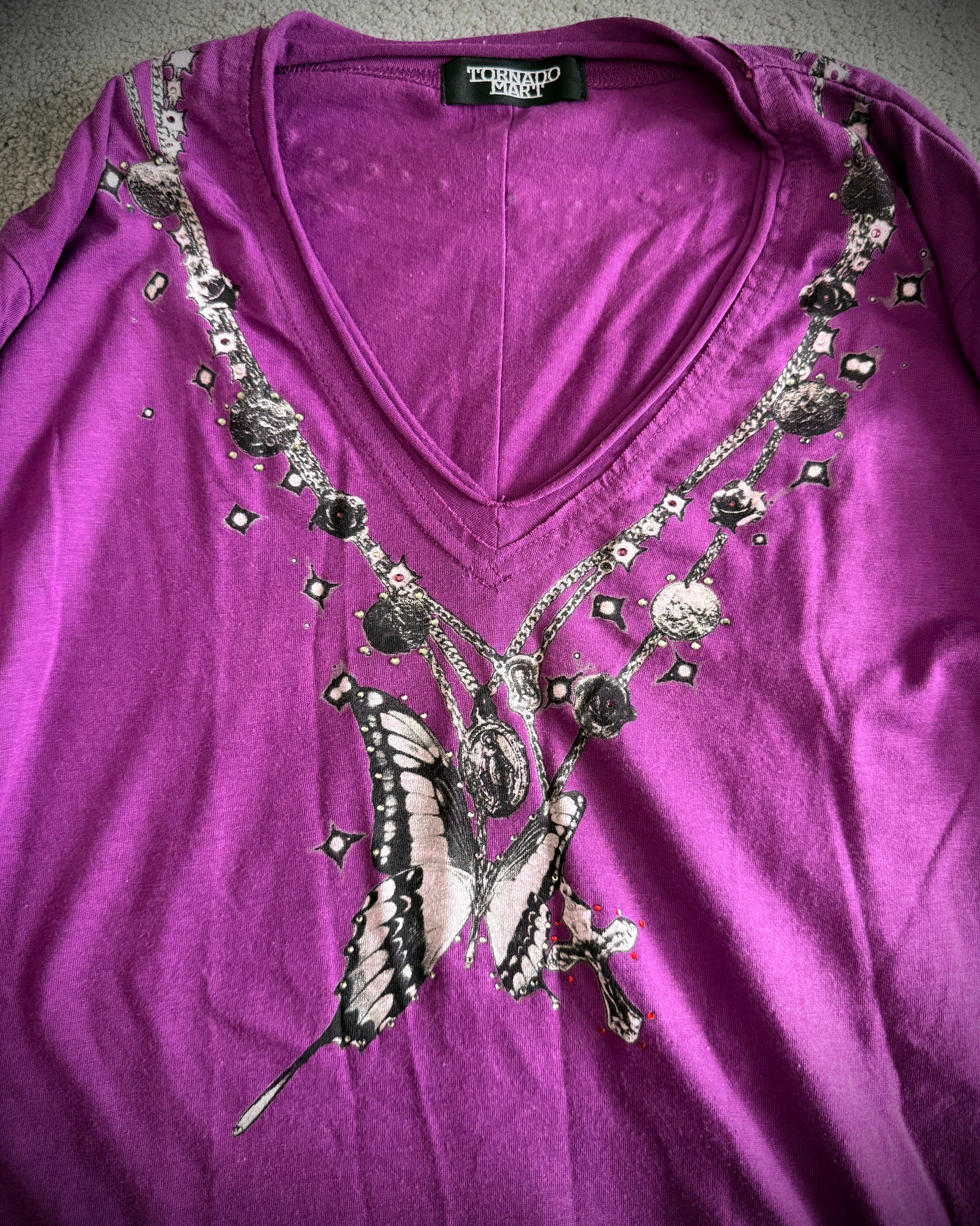 Tornado Mart Tribal Necklace Rhinestone Longsleeve
