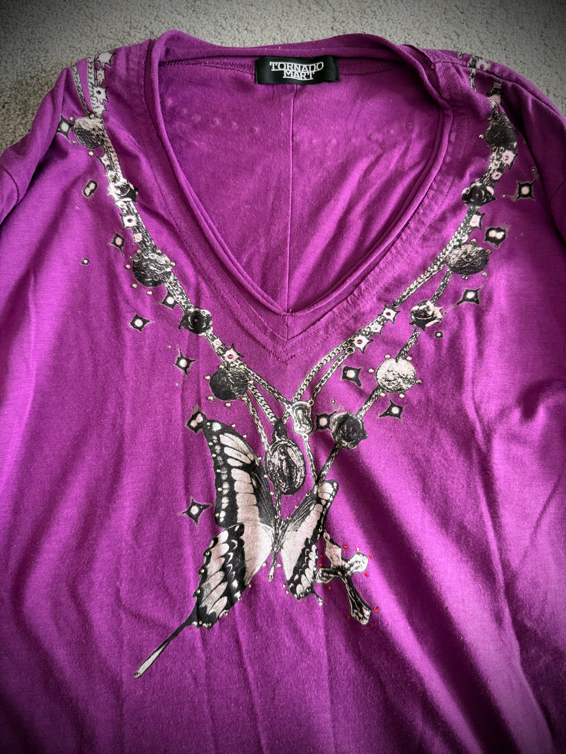 Tornado Mart Tribal Necklace Rhinestone Longsleeve