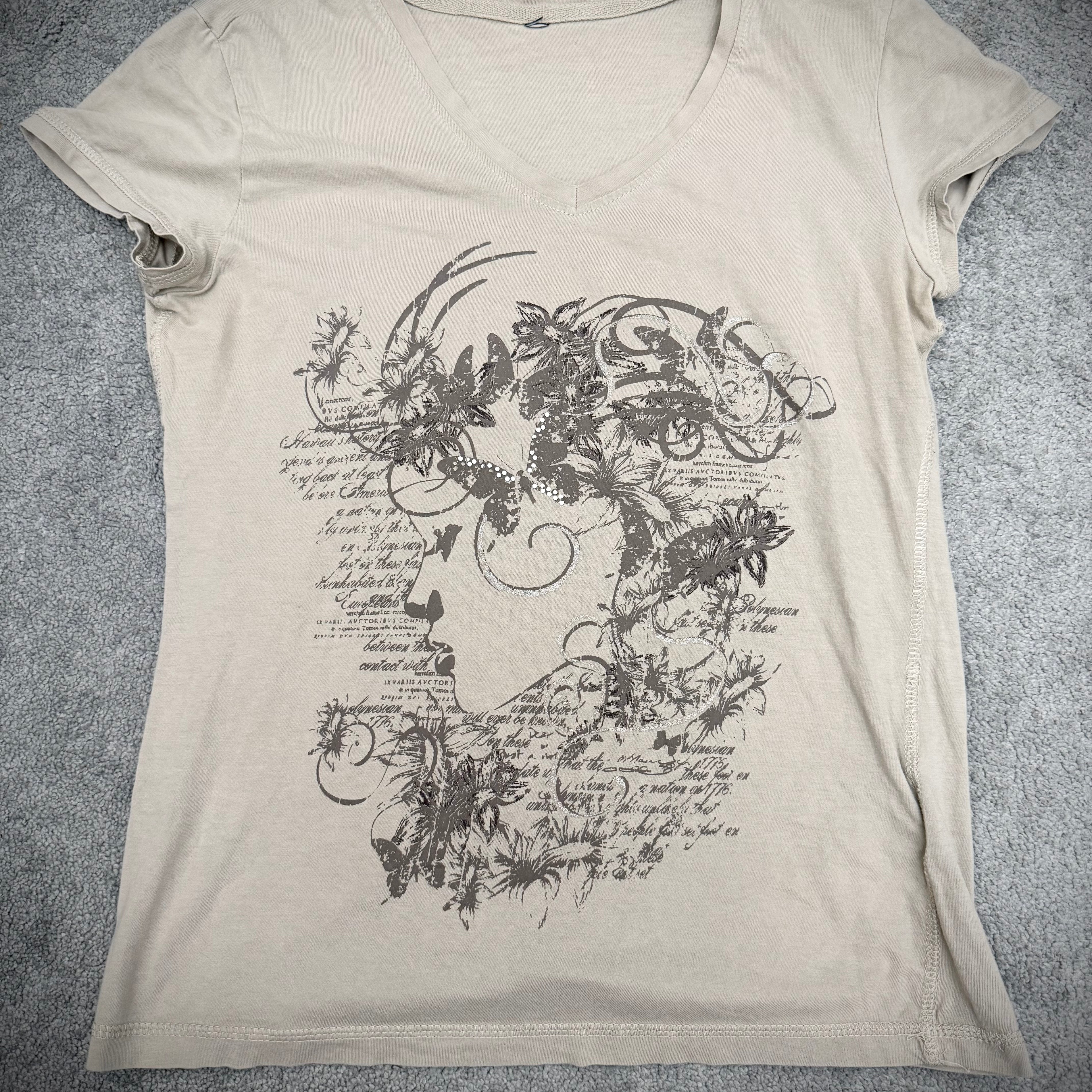 Mutant rhinestone butterfly poem shirt