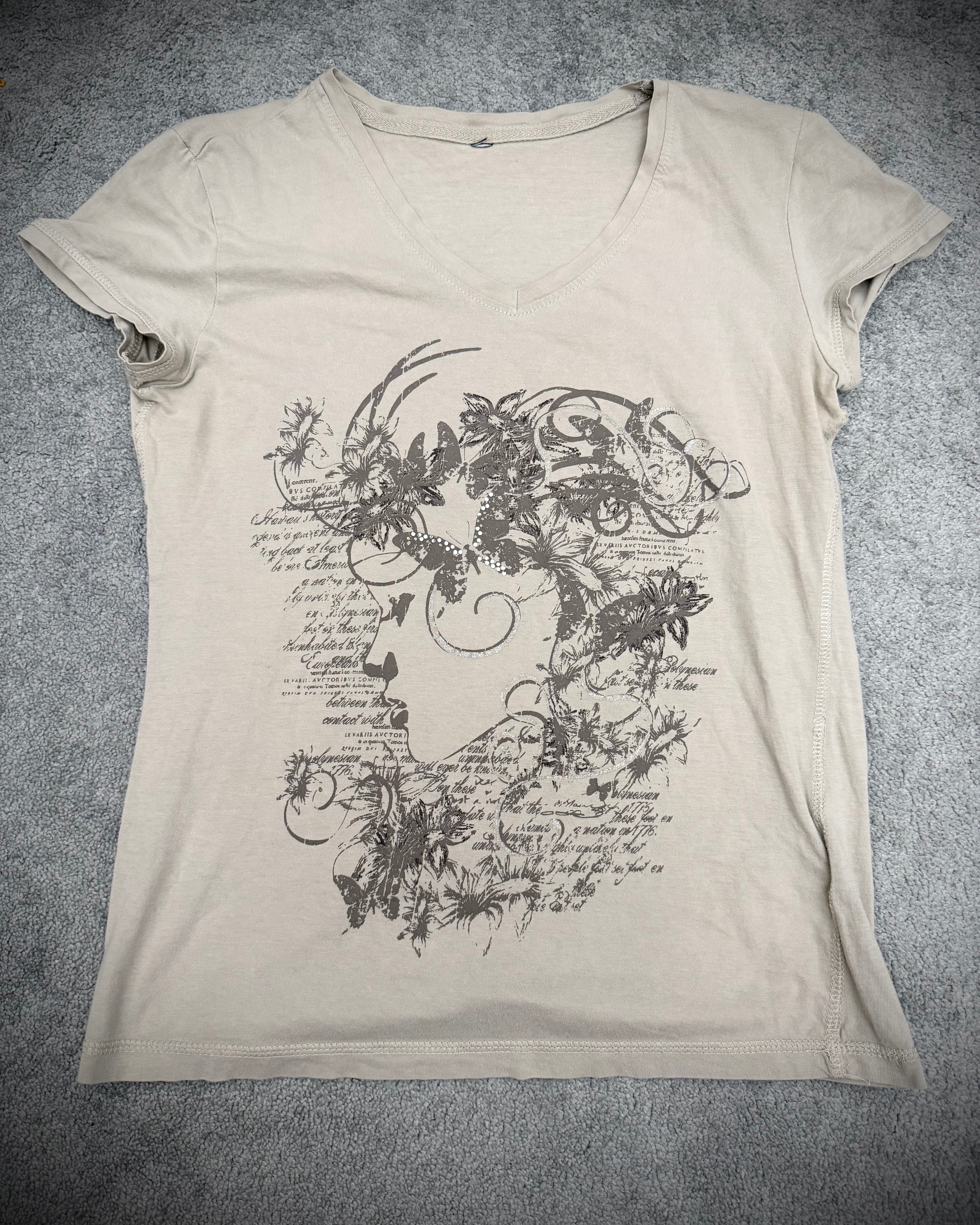 Mutant rhinestone butterfly poem shirt