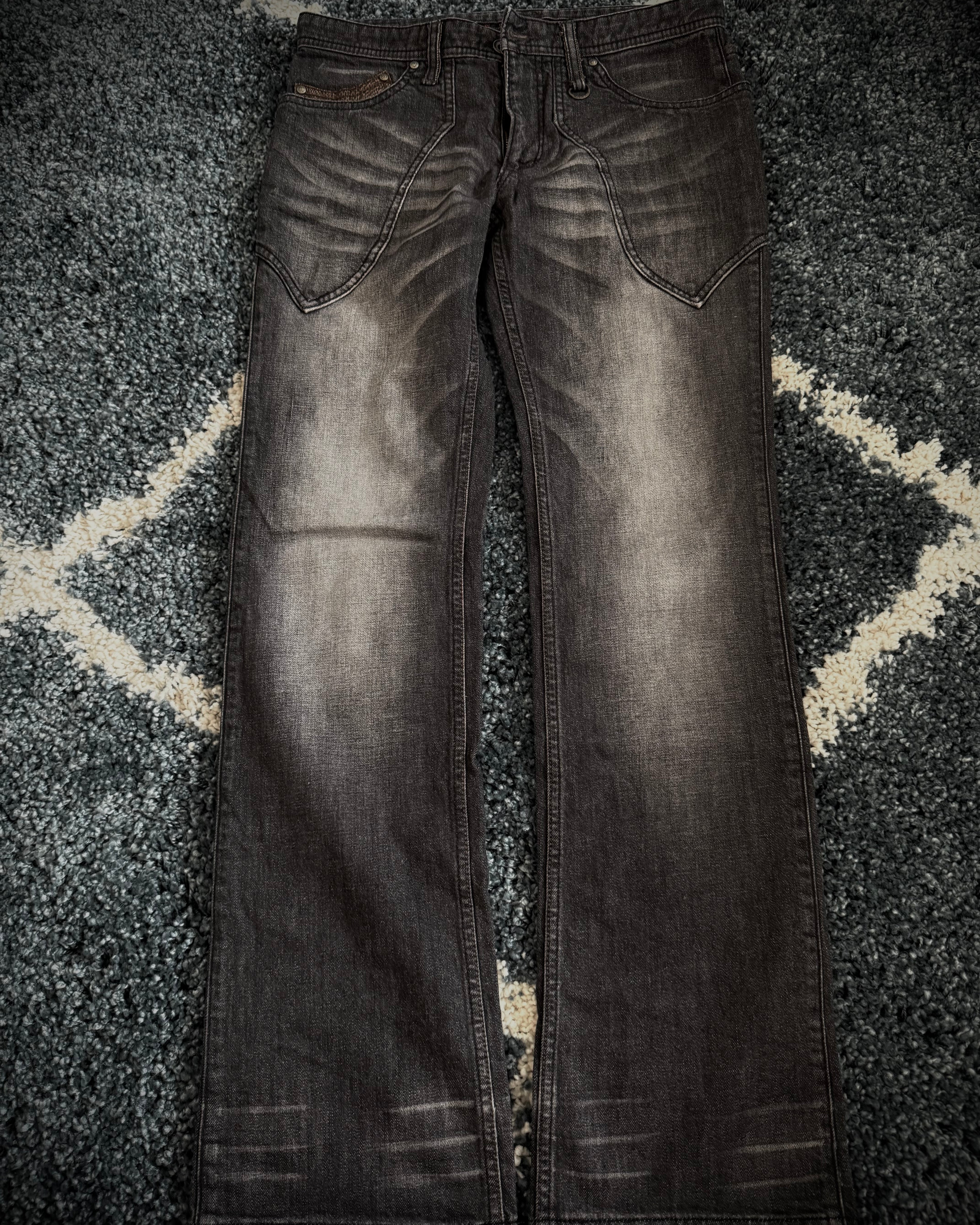 Nicole Club Snakeskin detailed flared denim