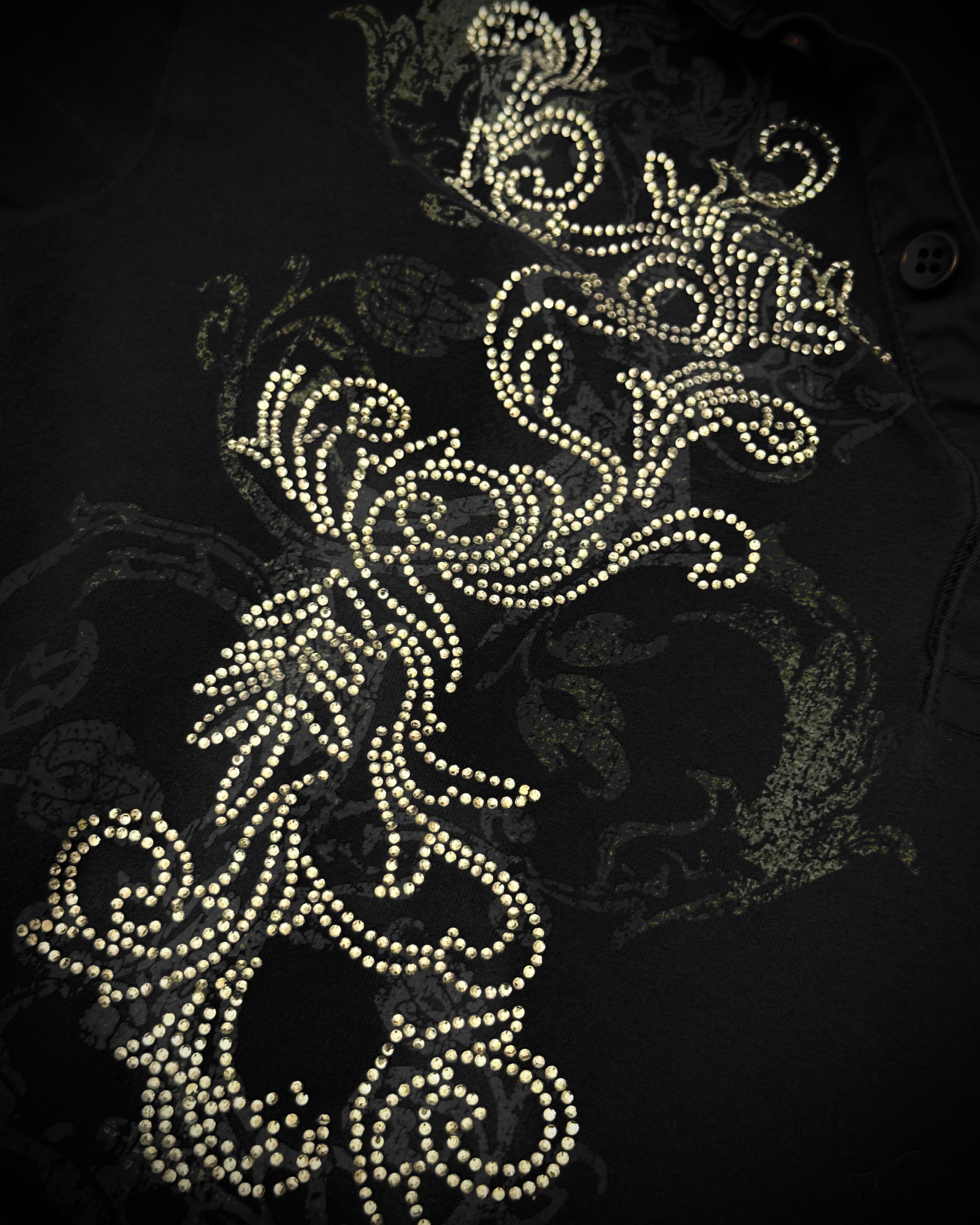 Tornado Mart Tribal Gates Rhinestone polo shirt