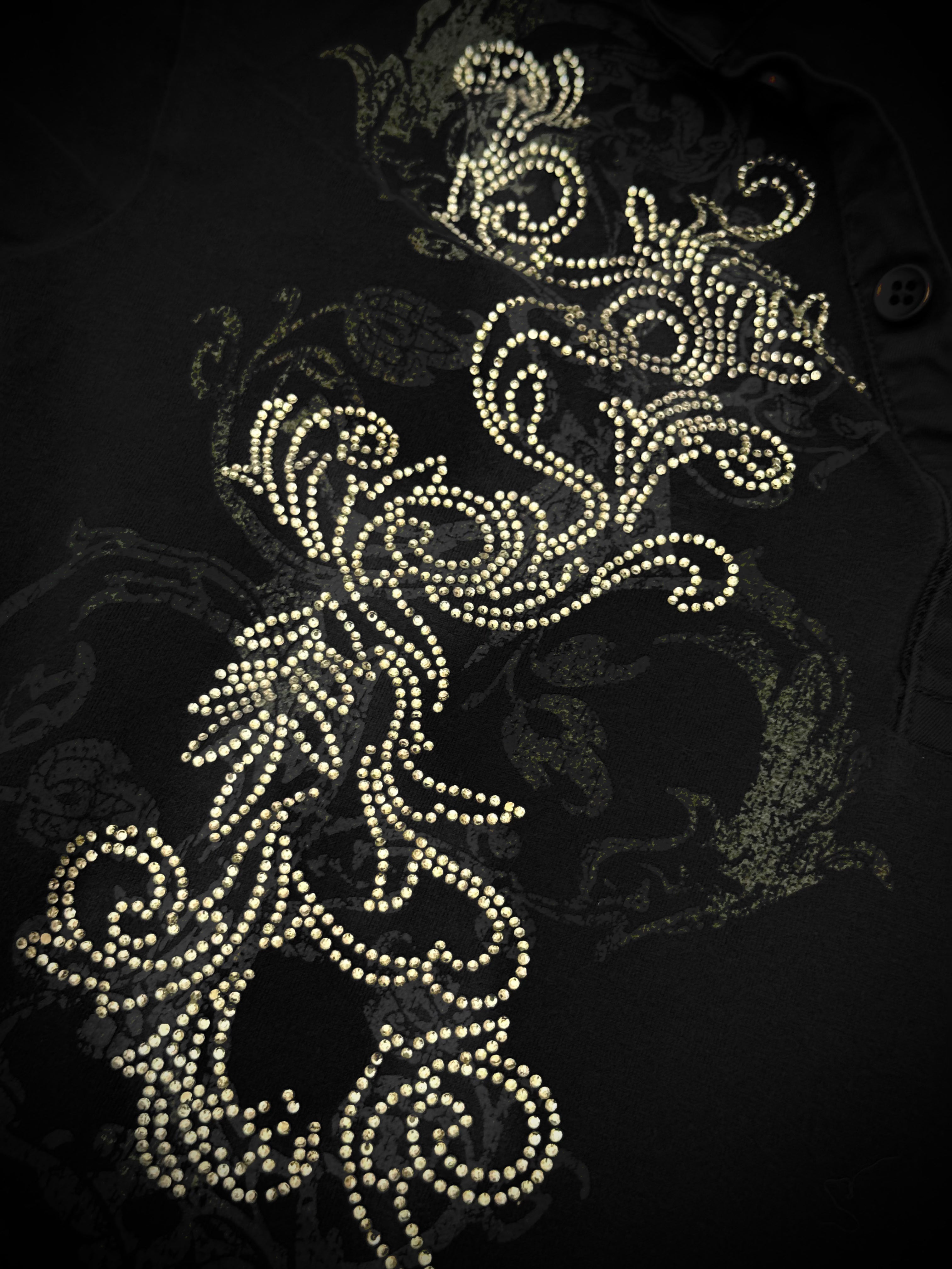 Tornado Mart Tribal Gates Rhinestone polo shirt