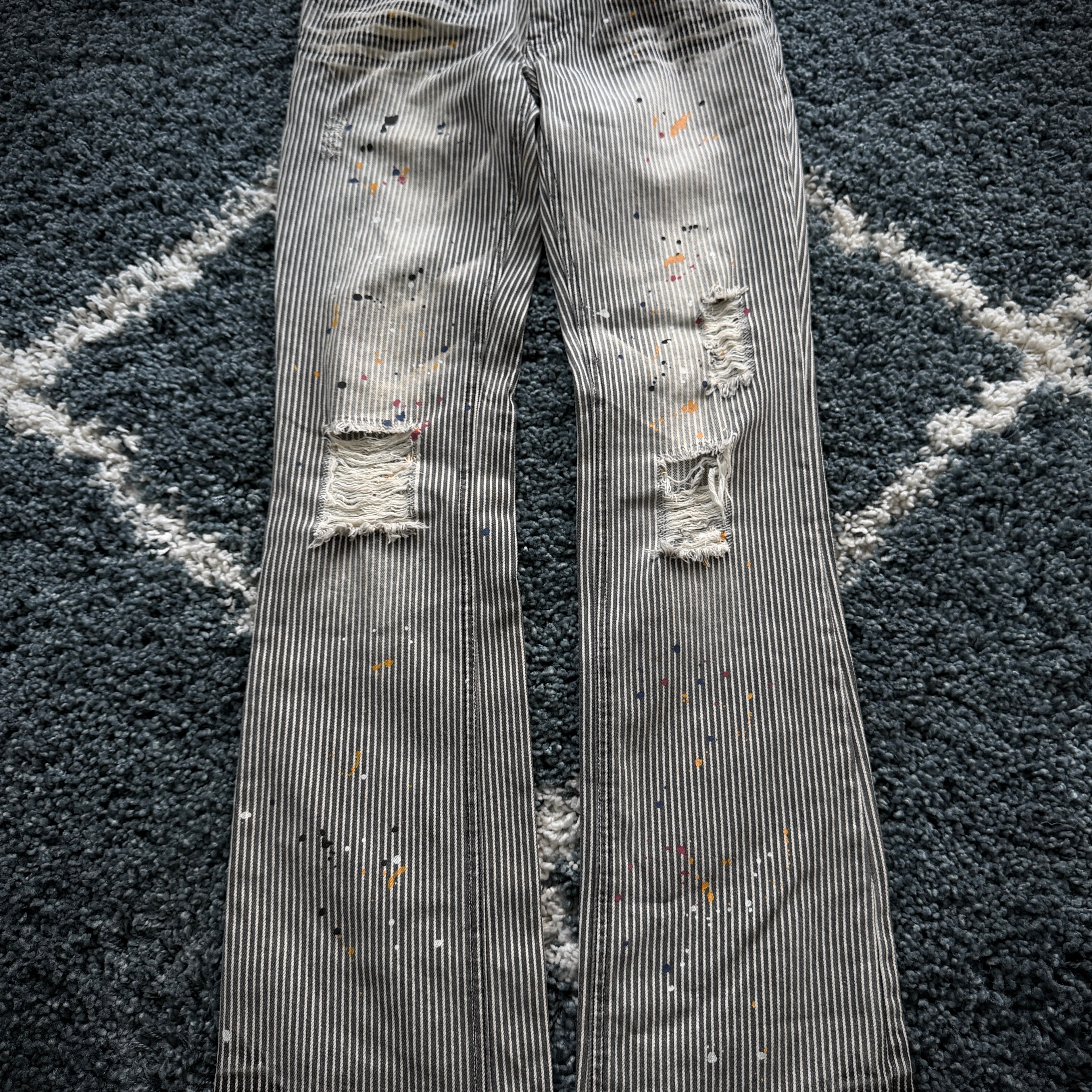 Zero Sail Splattered Pinstripe Flared Pants