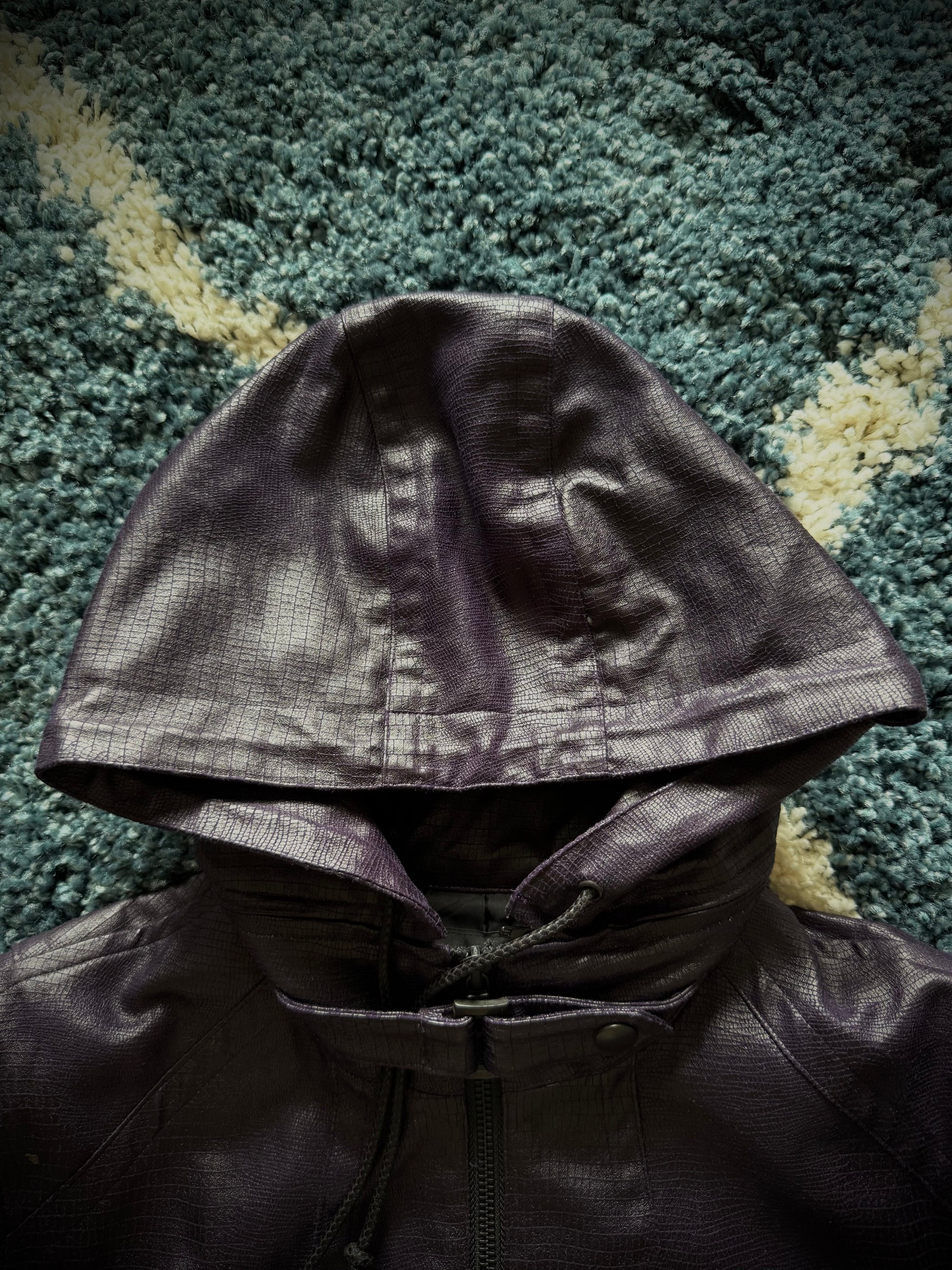 Schlussel convertible hood purple haze crocodile jacket