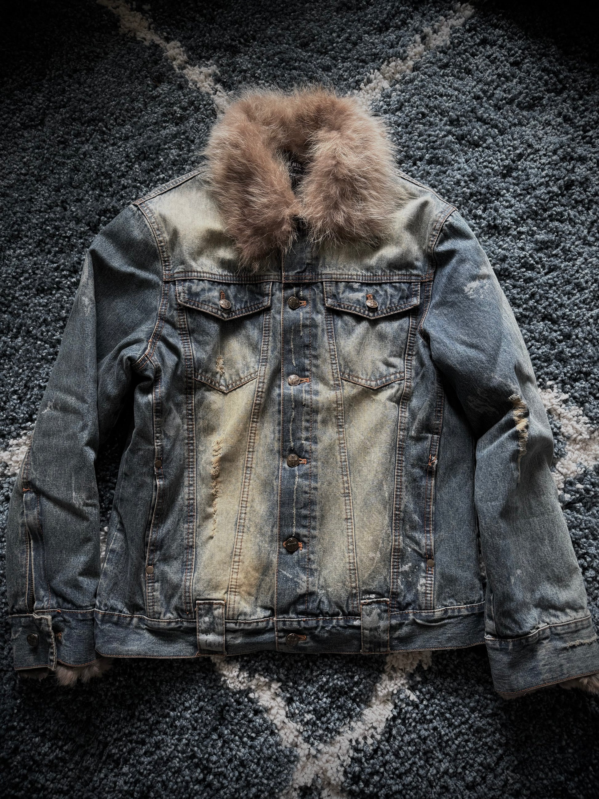 ジャケット・アウター In the attic damaged design jacket 00s In the attic detachable fur distressed denim jacket