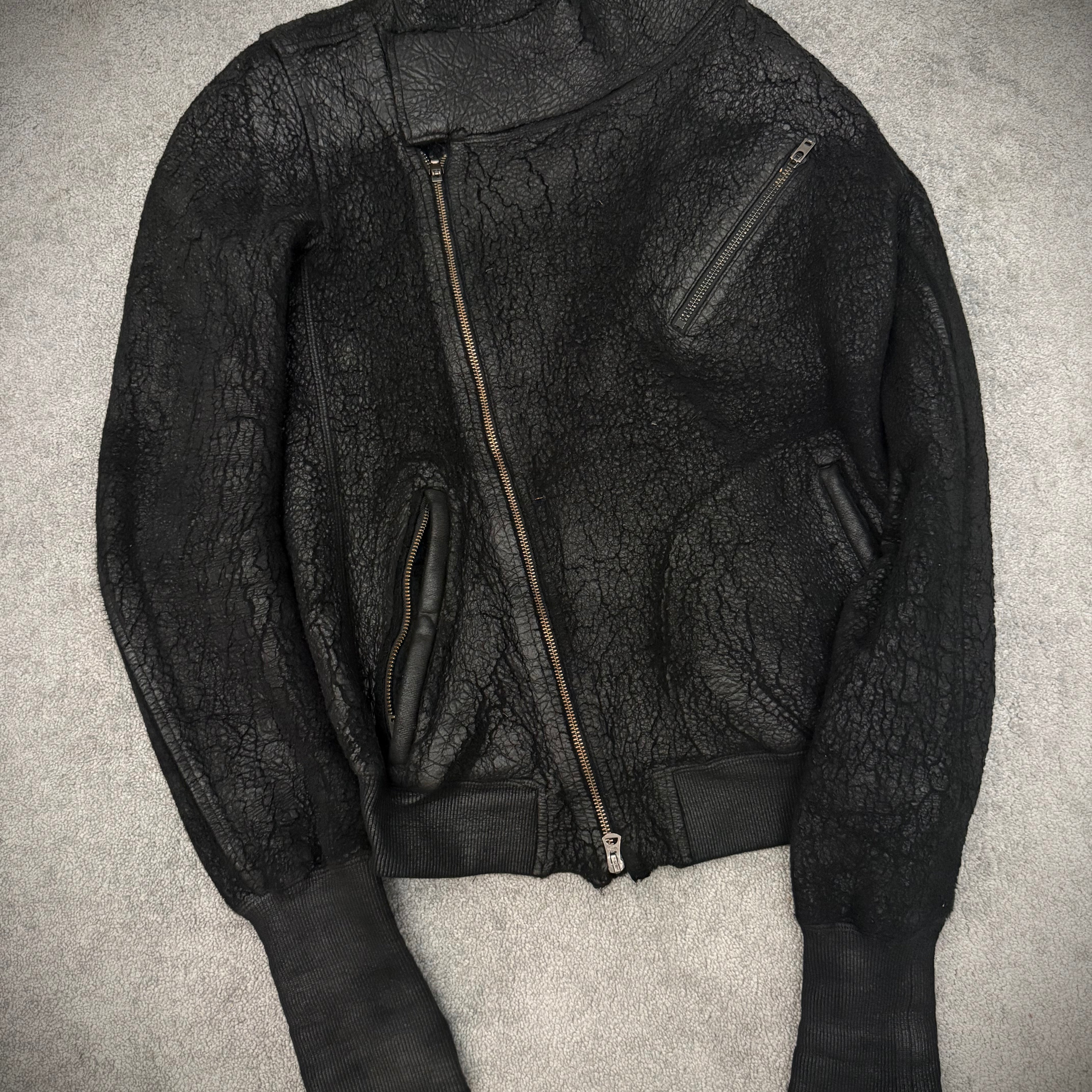 L.G.B NightHawk Asymetrical Cracked Waxed Jacket