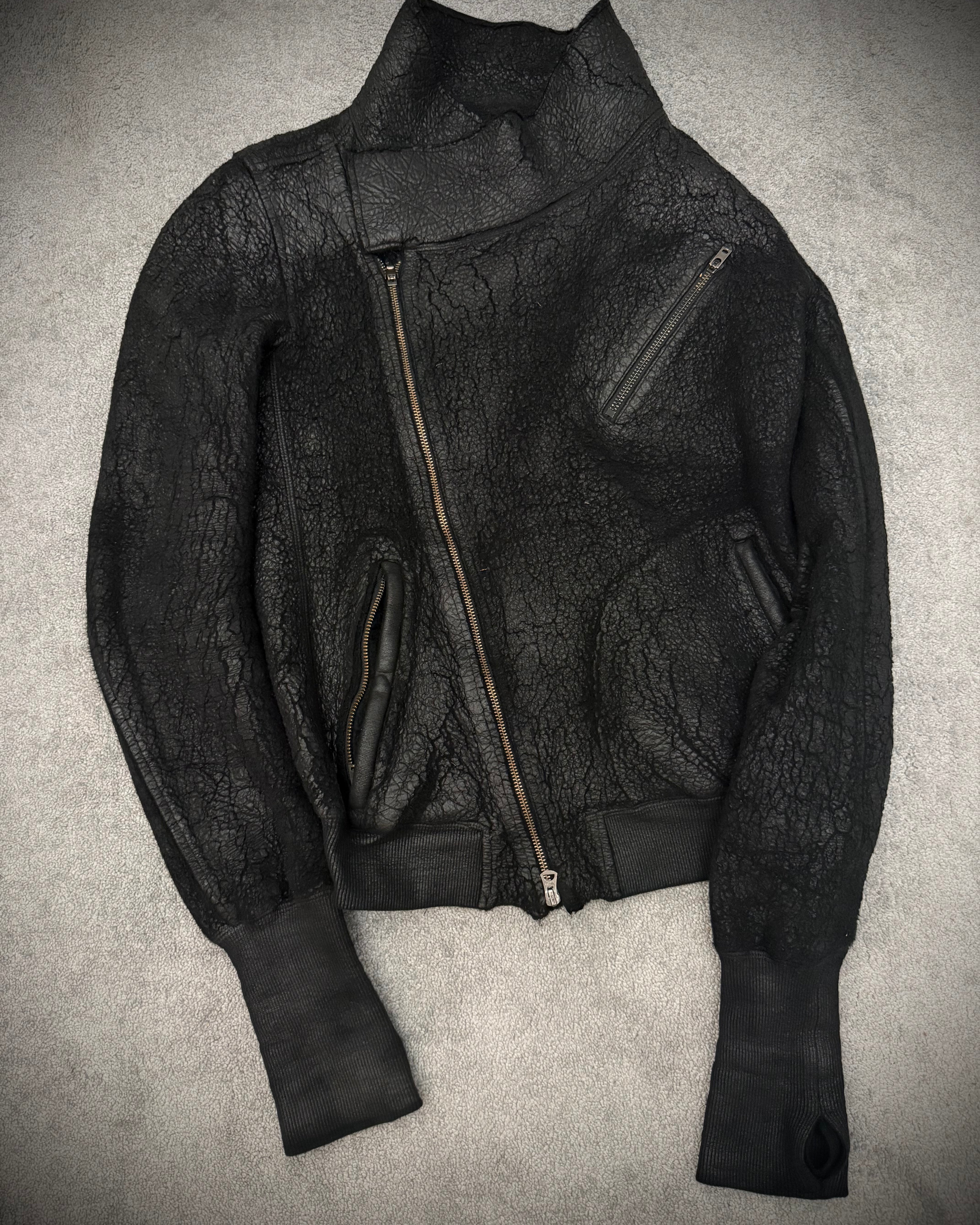 L.G.B NightHawk Asymetrical Cracked Waxed Jacket