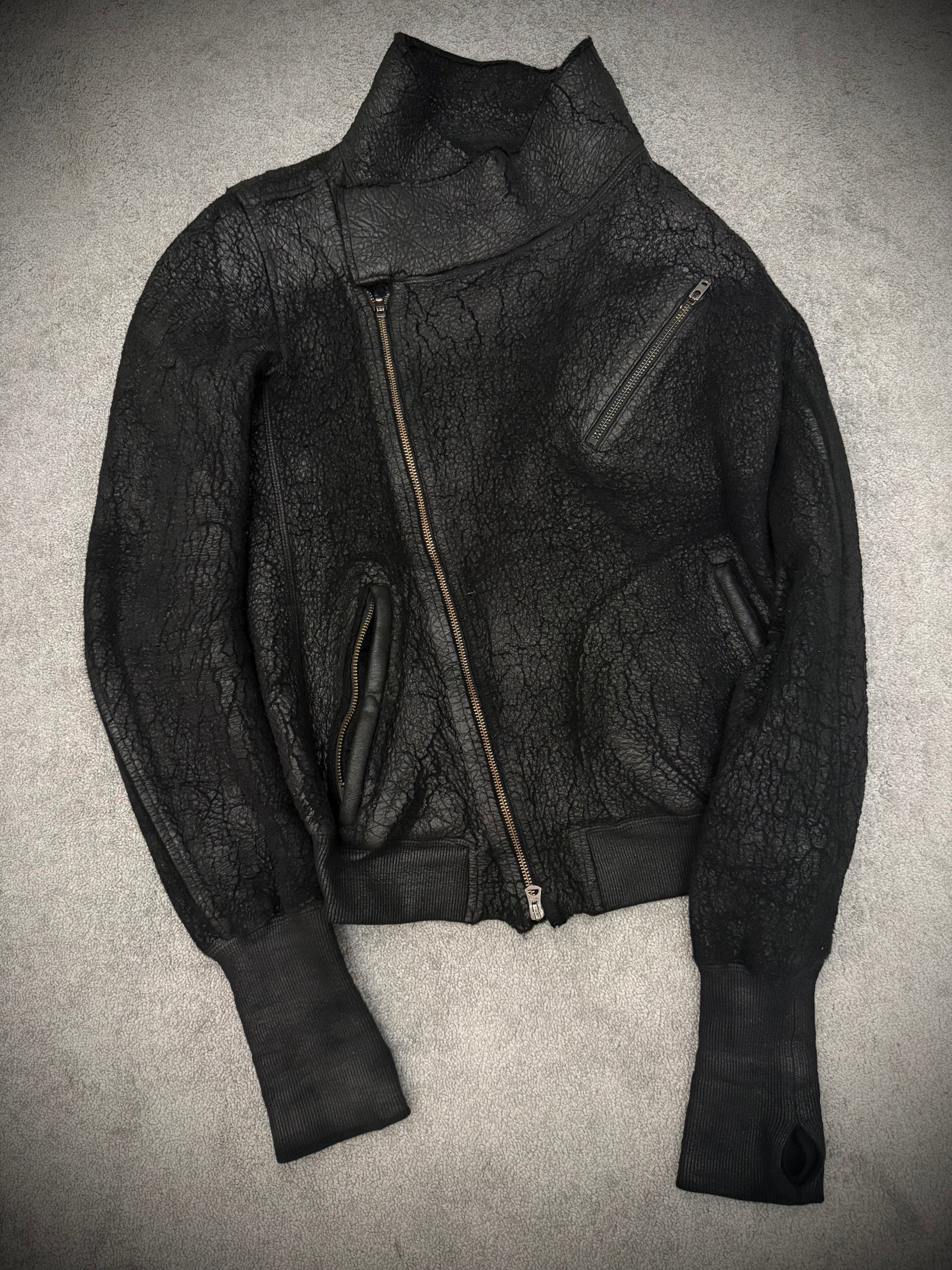 L.G.B NightHawk Asymetrical Cracked Waxed Jacket