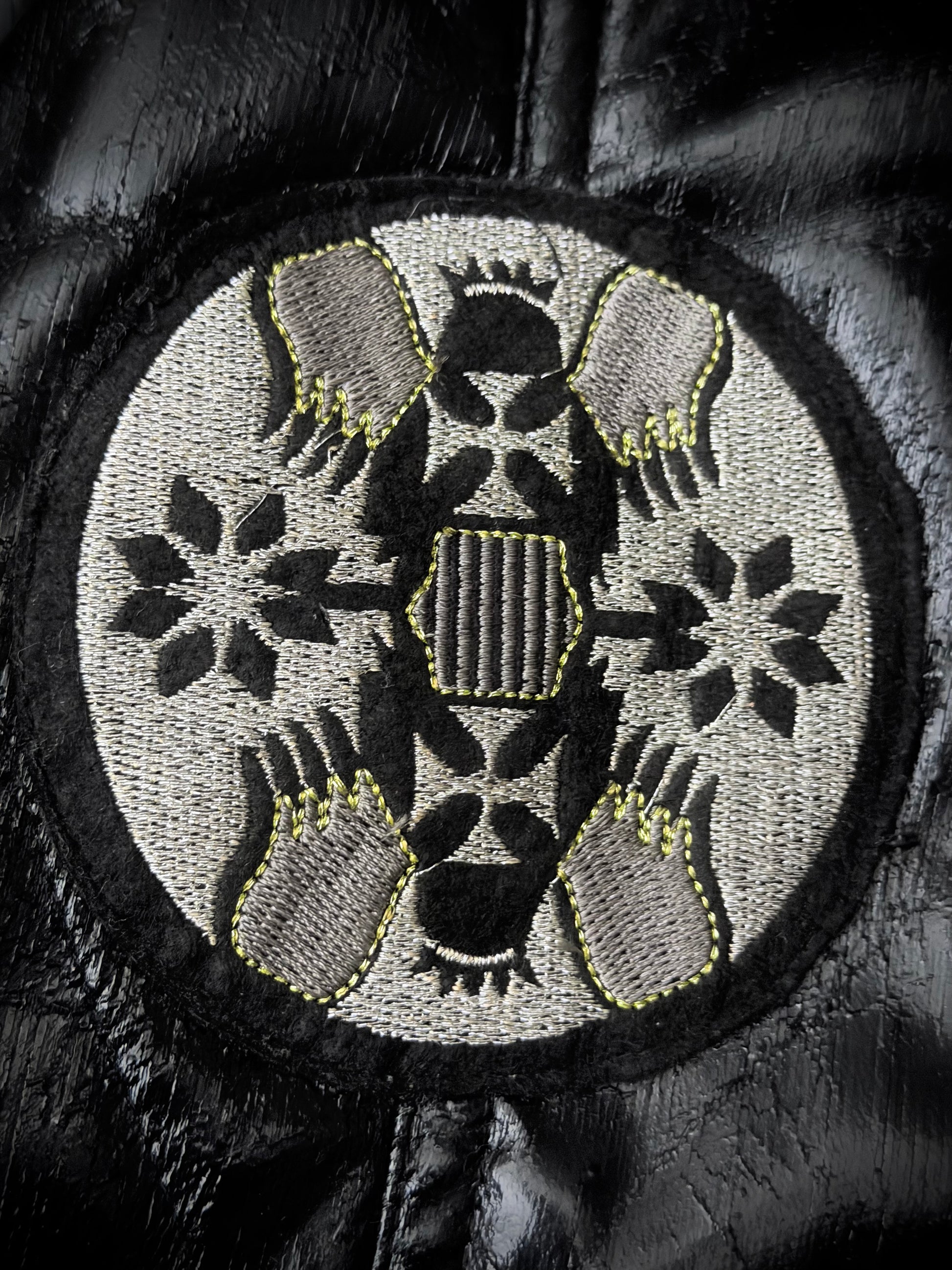 Midas Obsidian Patched Fur Jacket