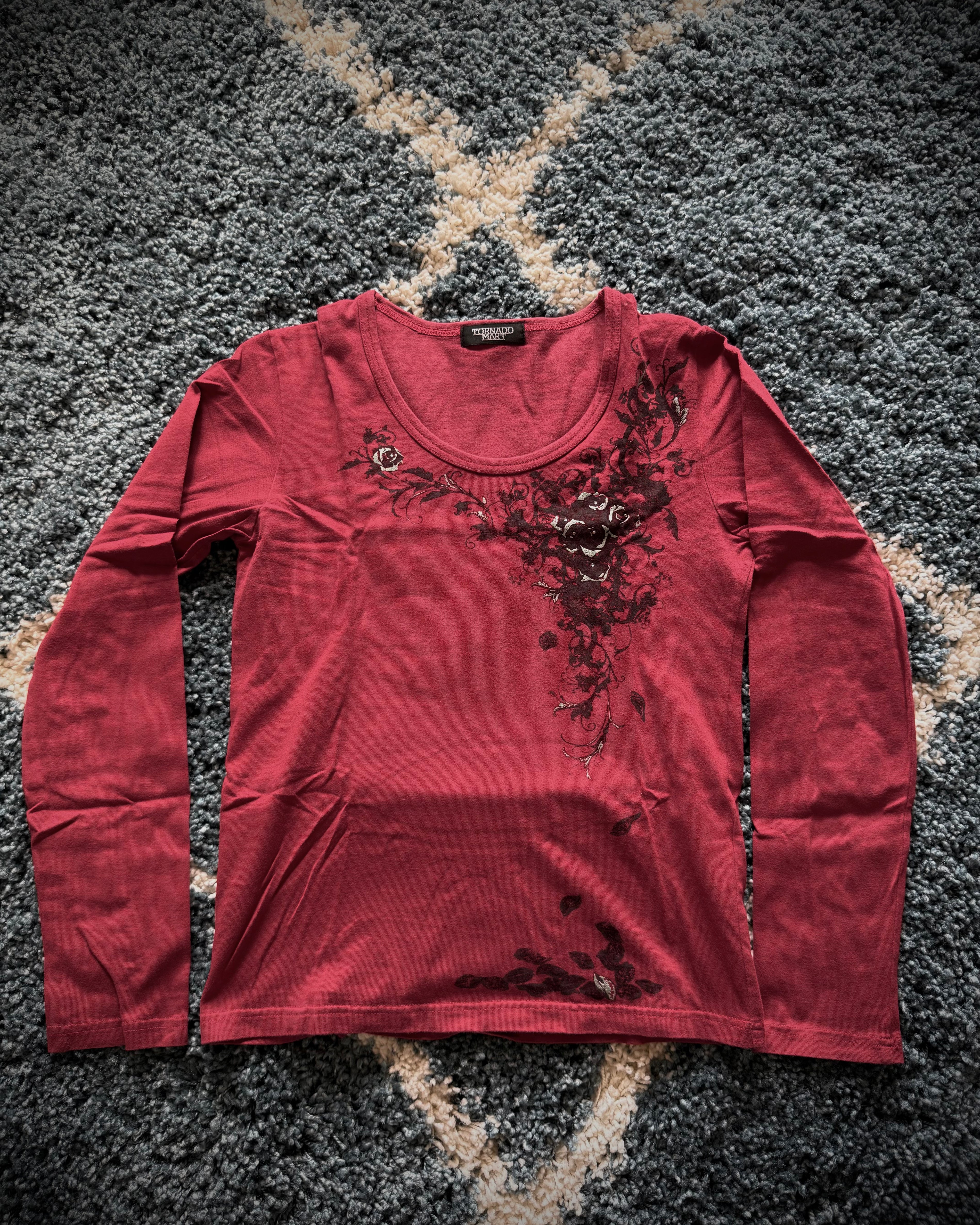 Tornado Mart Tribal Rose Rhinestone Longsleeve