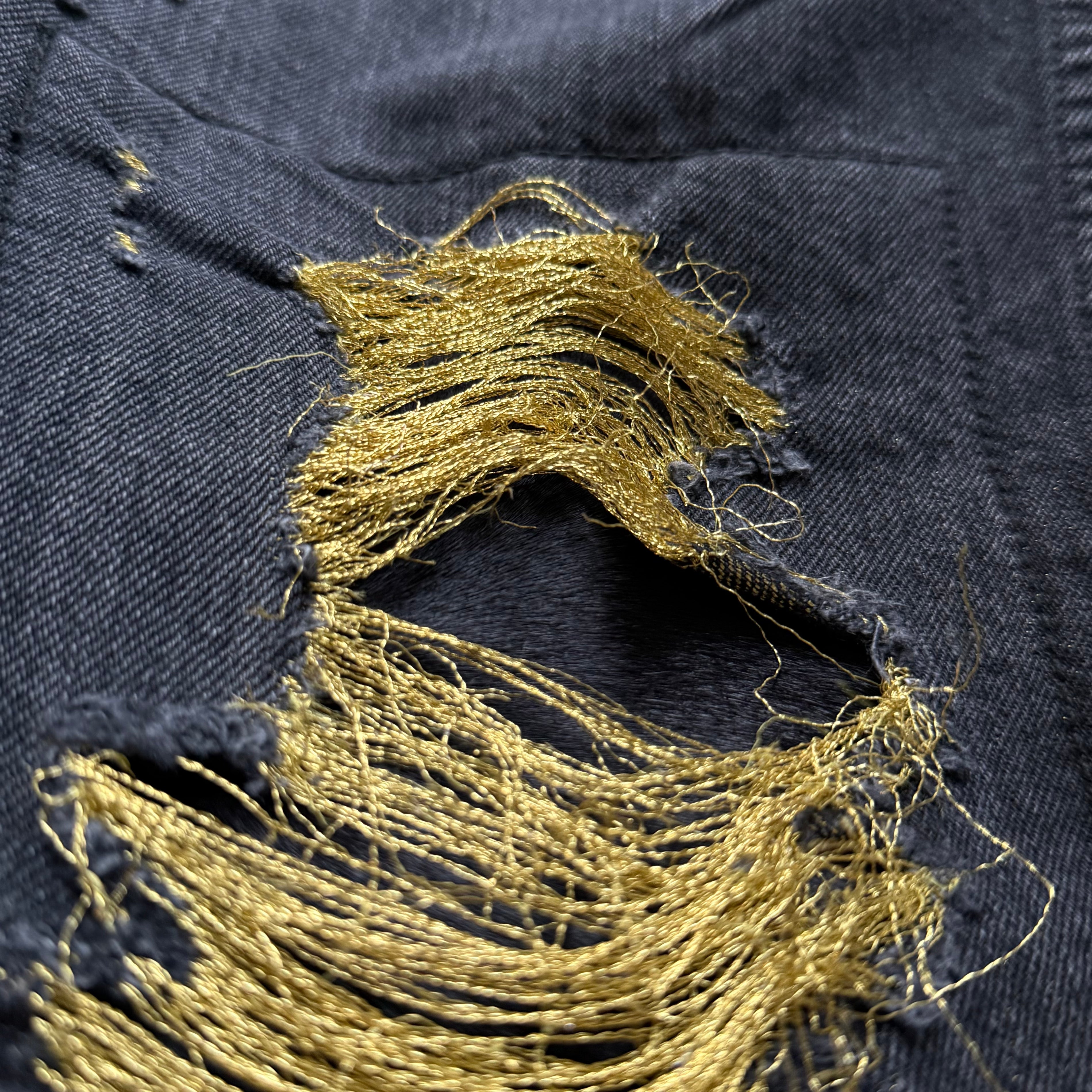 Pony Hair Clawmark Flared Denim