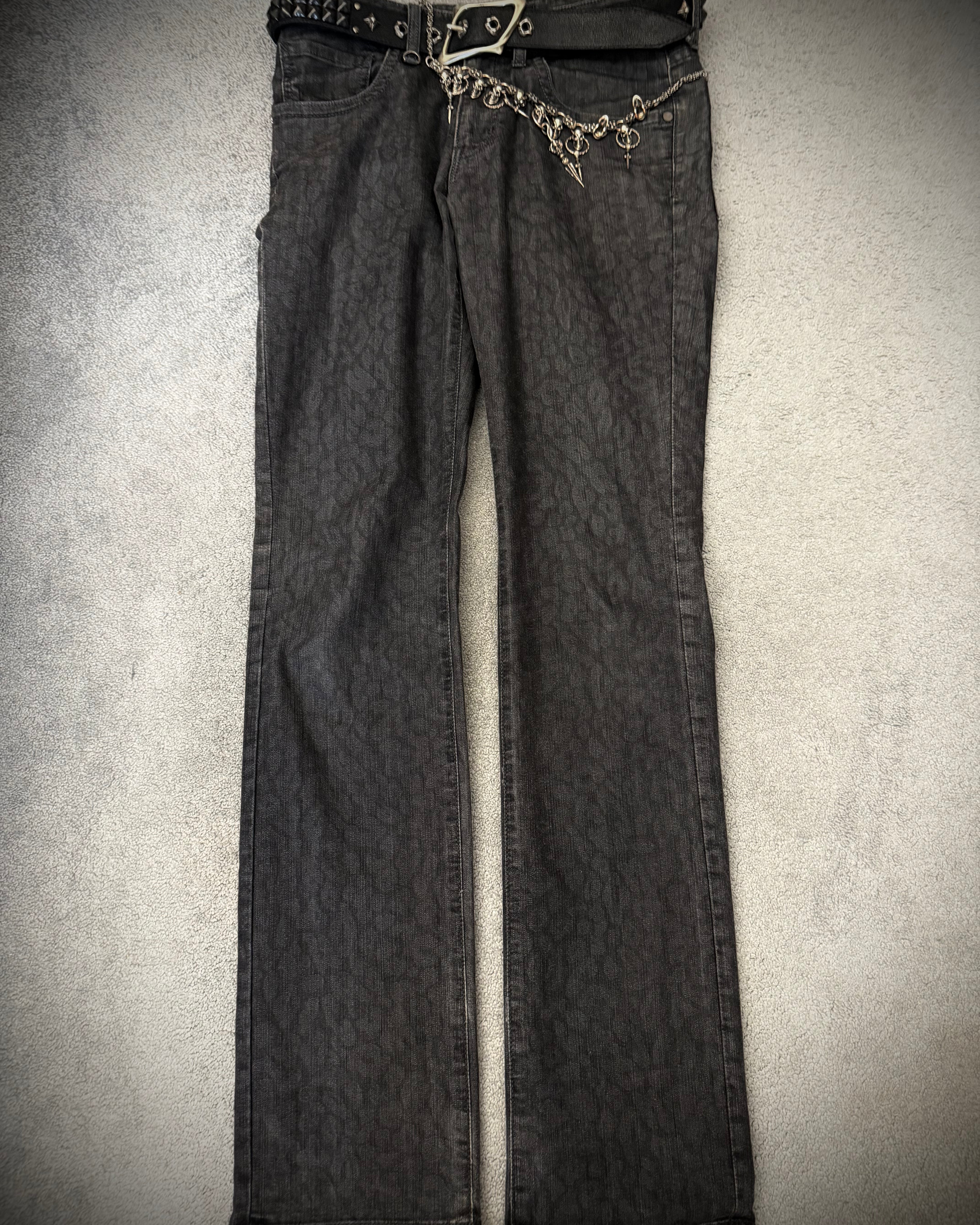 NIP Leopard Waxed Bootcut Pants