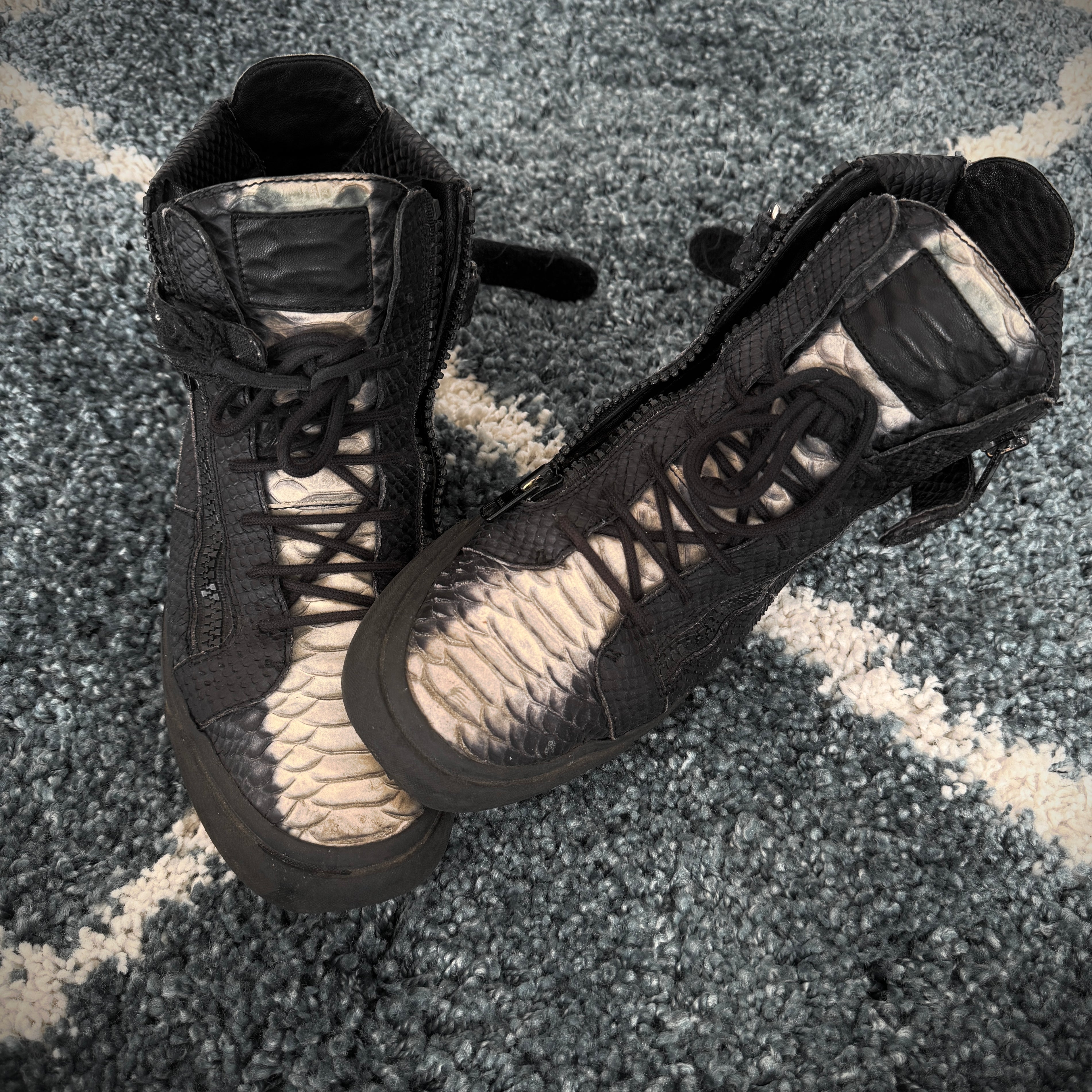 Lehmann x Giuseppe Zanotti High Top Snakeskin SNEAKER